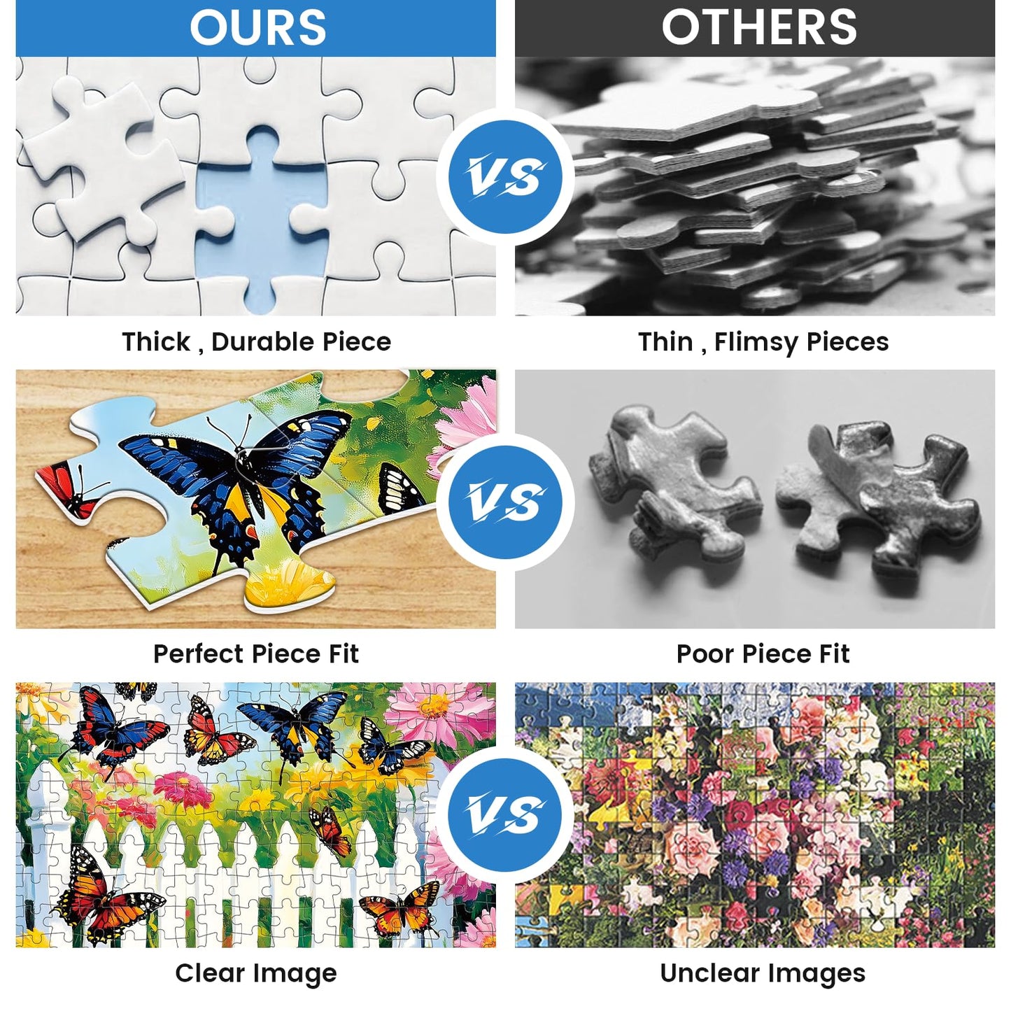VOLUVOLU 300-Piece Flower & Butterfly Puzzle for Adults | 20.5 x 15 in