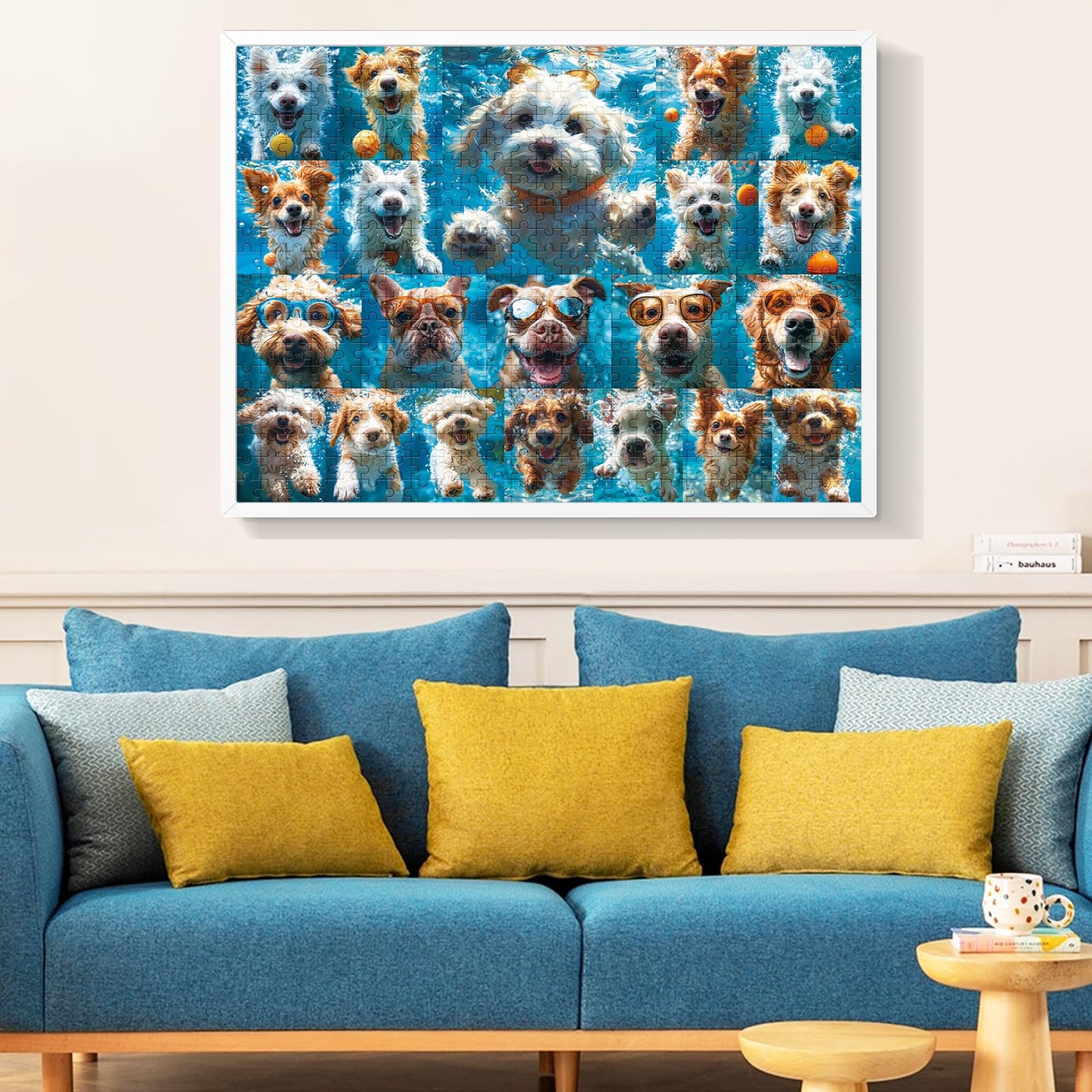 VOLUVOLU 500 Piece Puzzle for Adults – Funny Puppy & Underwater Dogs (20.5×15 in)
