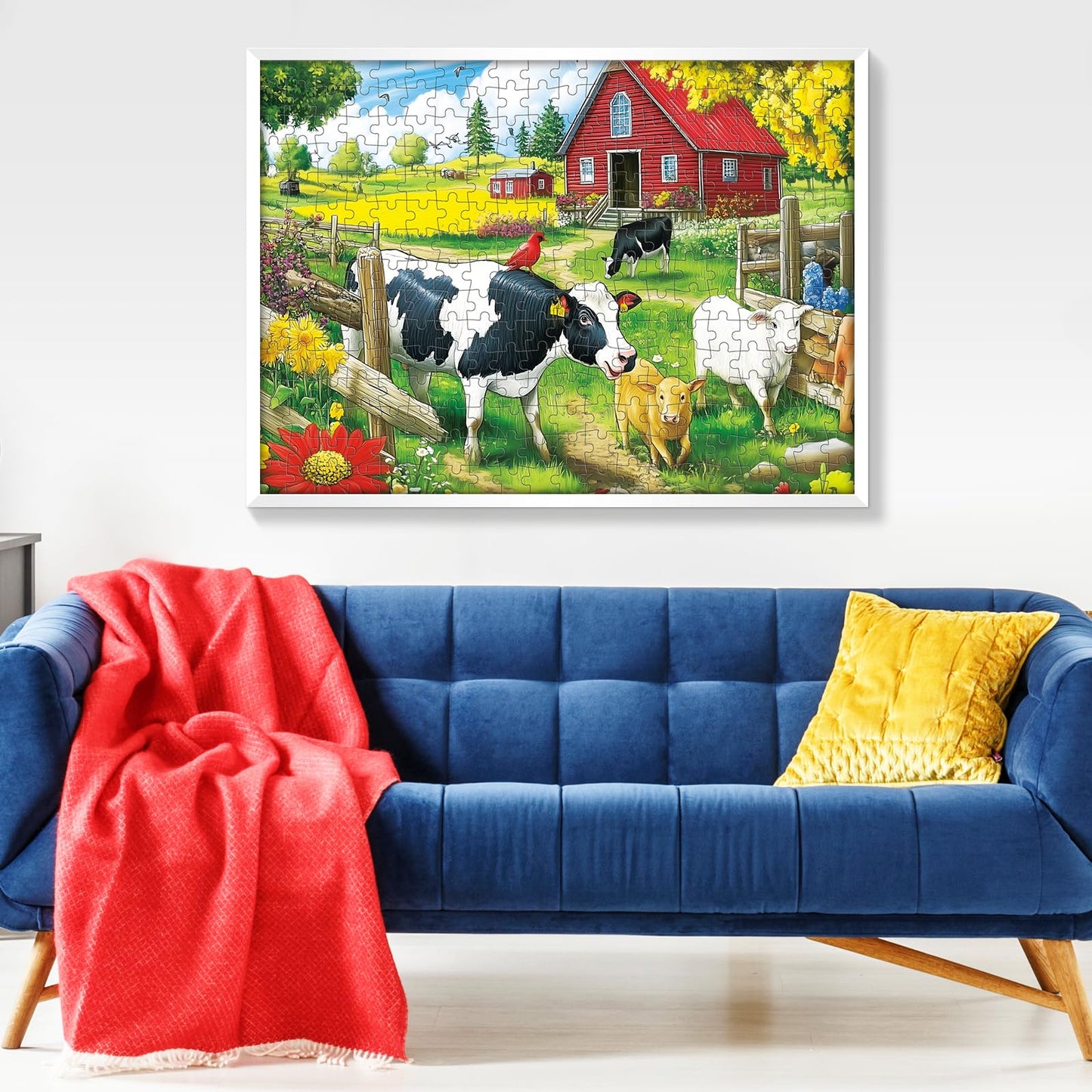 VOLUVOLU 300-Piece Pasture Cows Puzzle – Family Fun Gift Ready (20.5 x 15 Inches)