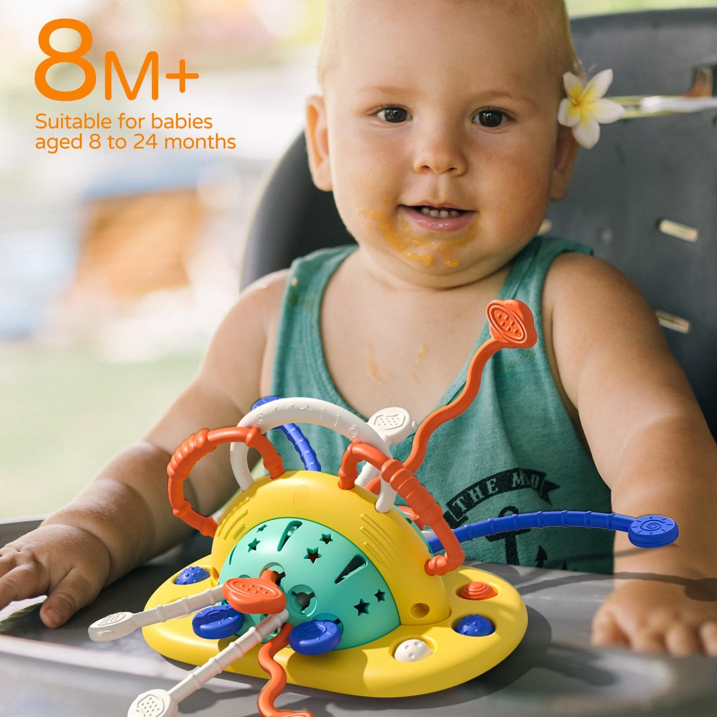 VoMii High Chair Toys with Suction Cup — Montessori Sensory Toys for 1-Year-Olds, Fine Motor Skill Development
