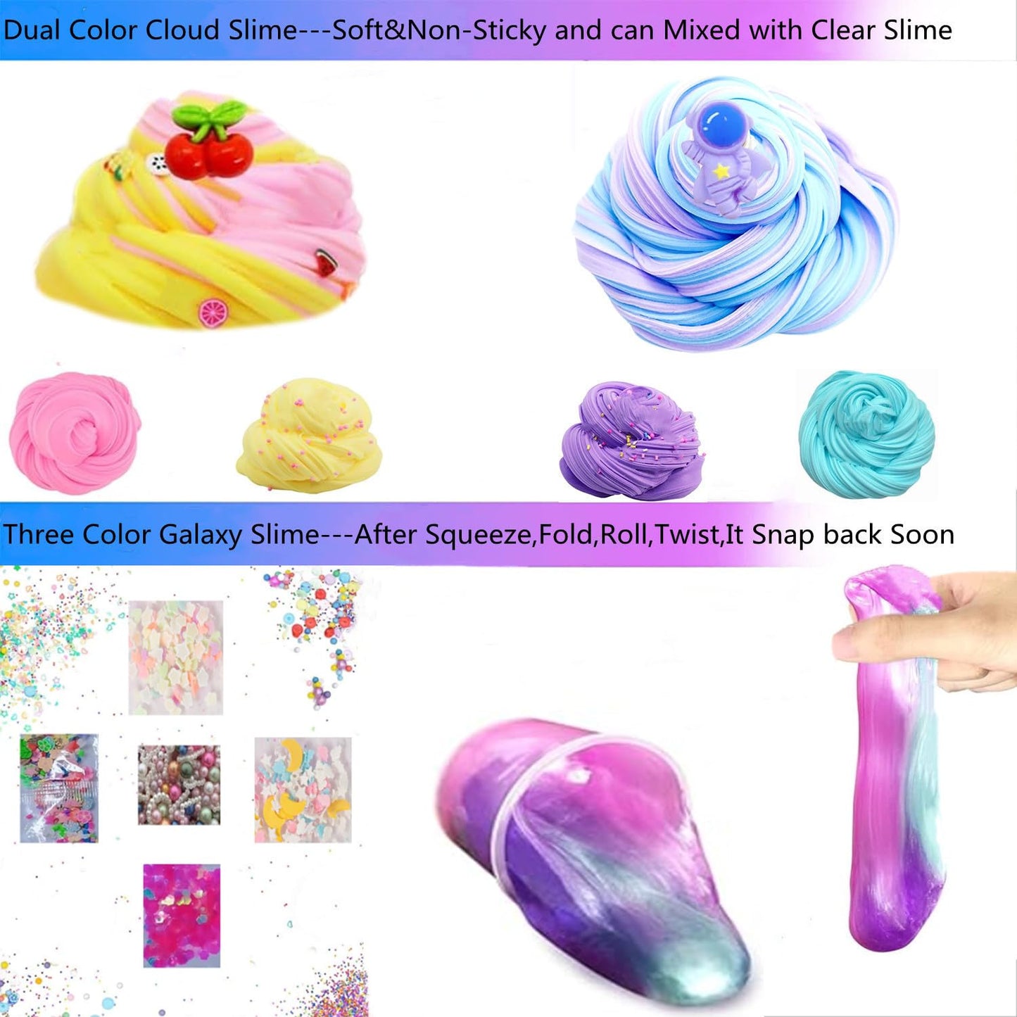 Vomkela Crunchy Slime Set — 12-Pack Soft, Non-Sticky Slimes (19oz/540ml)