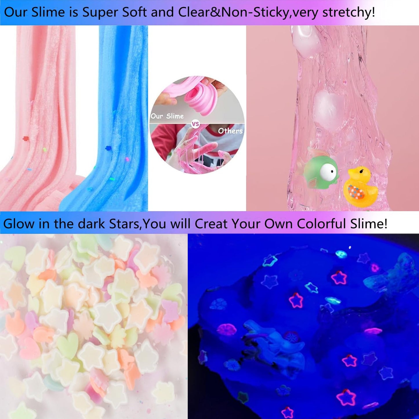 Vomkela Crunchy Slime Set — 12-Pack Soft, Non-Sticky Slimes (19oz/540ml)