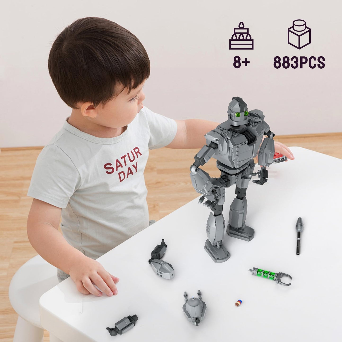 VONADO Iron Robot Building Set – 883 PCS, Lego-Compatible