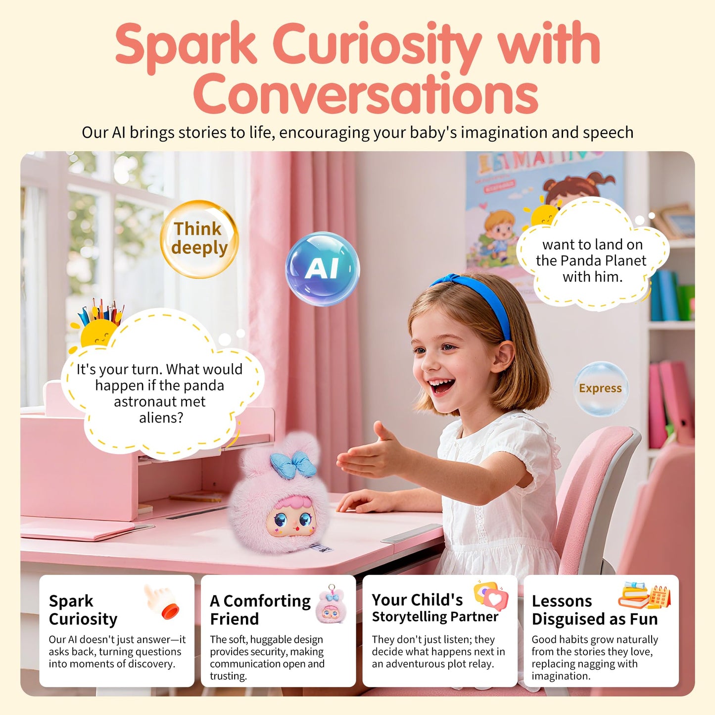 voopark AI Smart Stuffed Animal – Multilingual ChatGPT Companion for Kids 3+