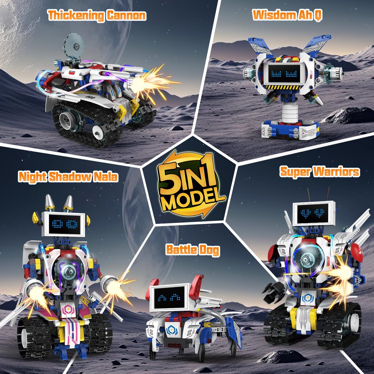 VOPOGLNE 5-in-1 STEM Robot Kit – App & Remote Control, 620 Pcs for Kids 6-12