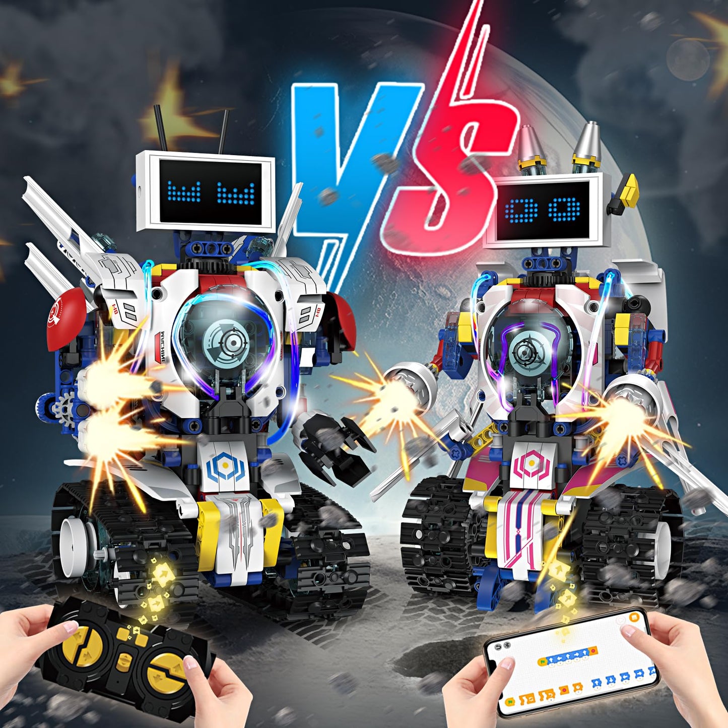 VOPOGLNE 5-in-1 STEM Robot Kit – App & Remote Control, 620 Pcs for Kids 6-12