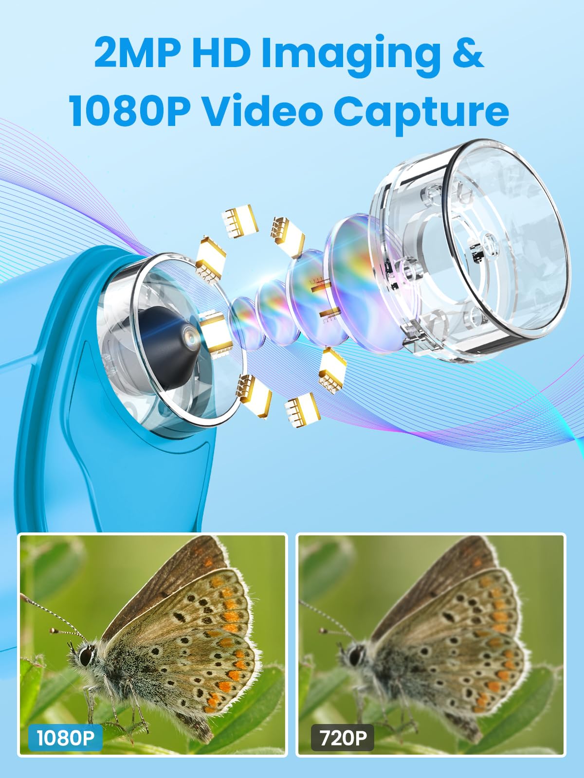 Vorth Microscope for Kids – 2.4-Inch Digital, 1000X Magnification, Handheld