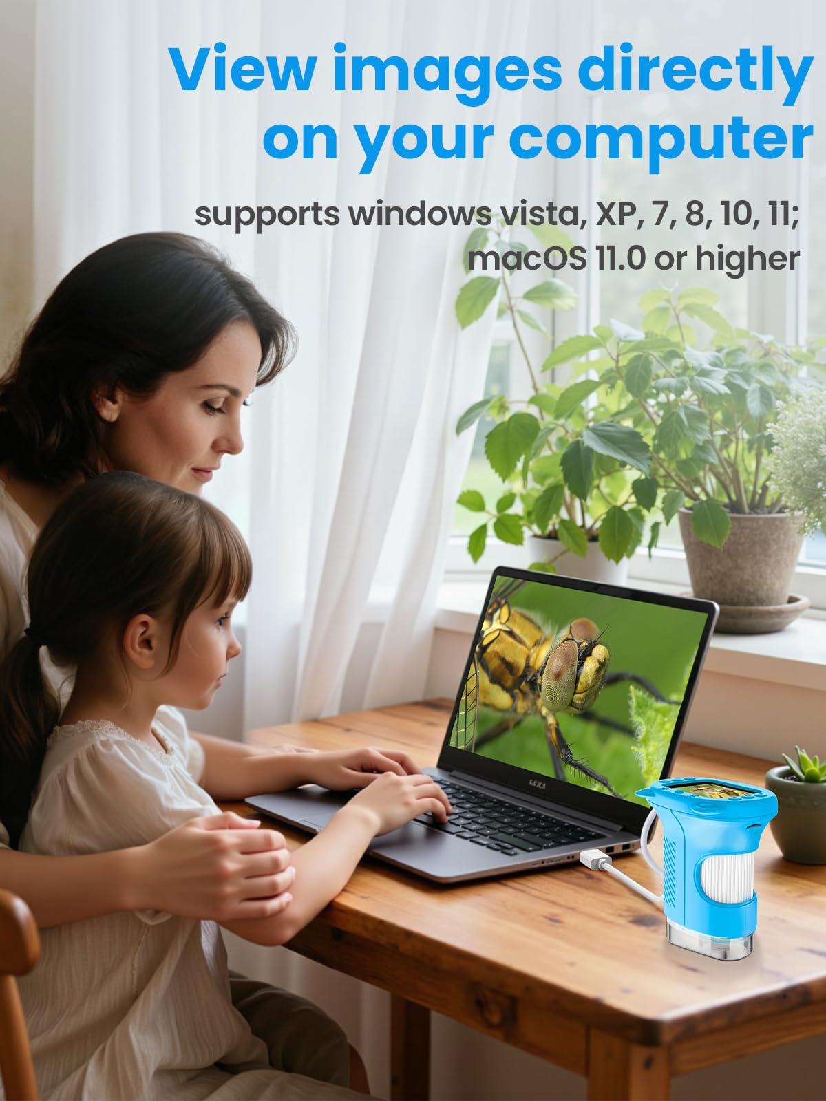 Vorth Microscope for Kids – 2.4-Inch Digital, 1000X Magnification, Handheld