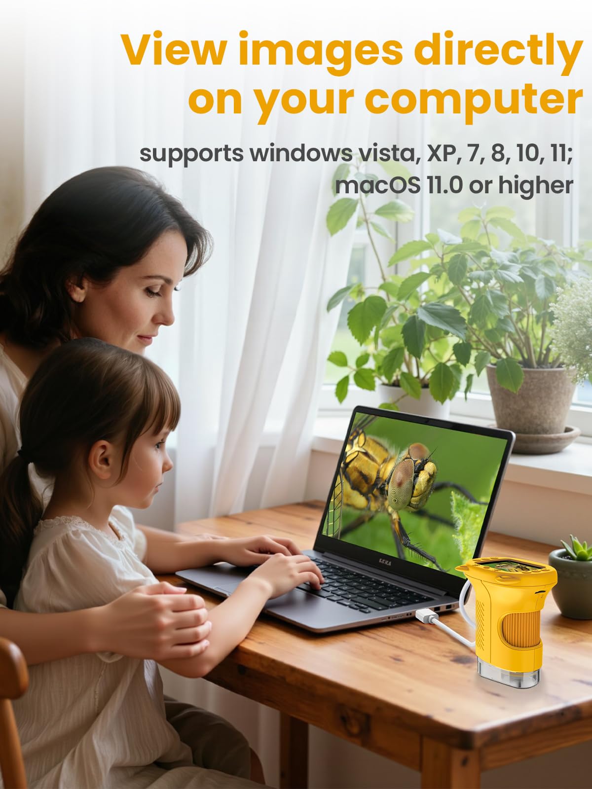 Vorth Microscope for Kids — 2.4-Inch Digital Microscope with 1000X Magnification