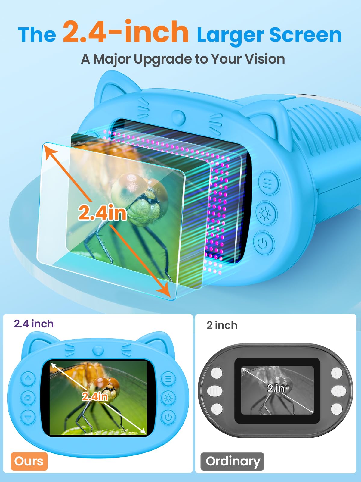 Vorth Microscope for Kids – 2.4-Inch Digital, 1000X Magnification, Handheld