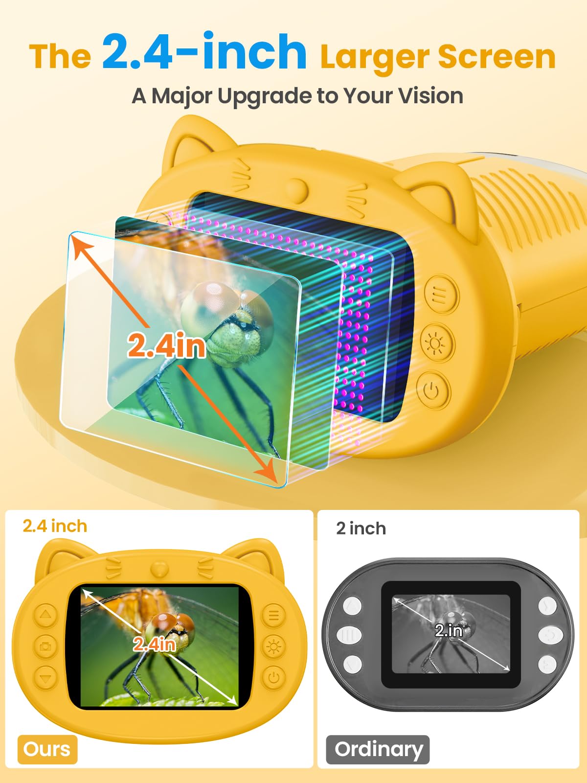 Vorth Microscope for Kids — 2.4-Inch Digital Microscope with 1000X Magnification
