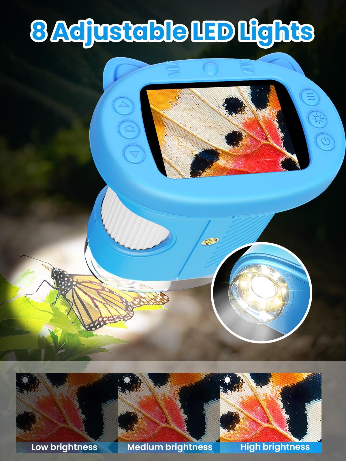 Vorth Microscope for Kids – 2.4-Inch Digital, 1000X Magnification, Handheld