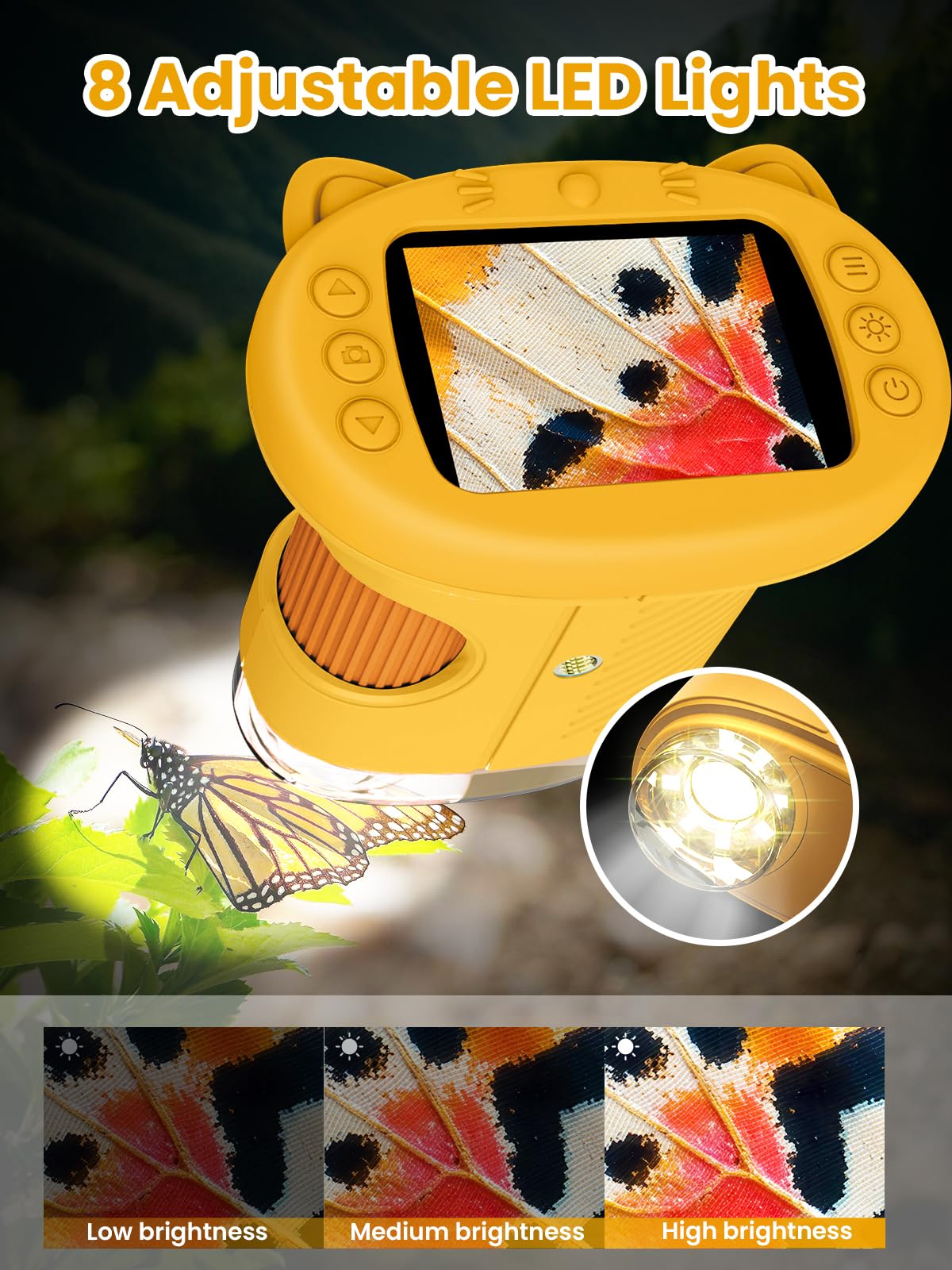 Vorth Microscope for Kids — 2.4-Inch Digital Microscope with 1000X Magnification