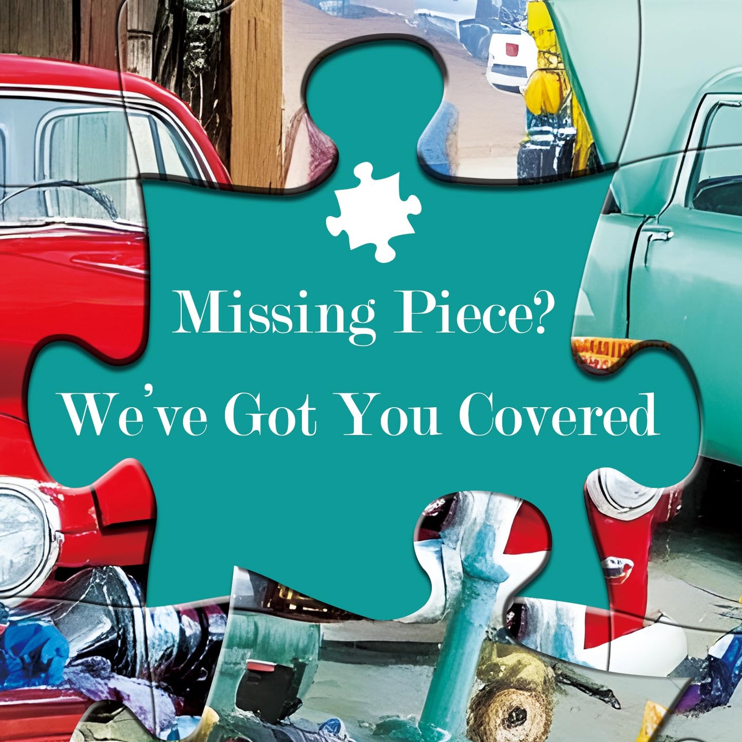VoYouTwo 300-Piece Auto Repair Shop Puzzle – Cat & Car Theme (20.5 x 15 in)