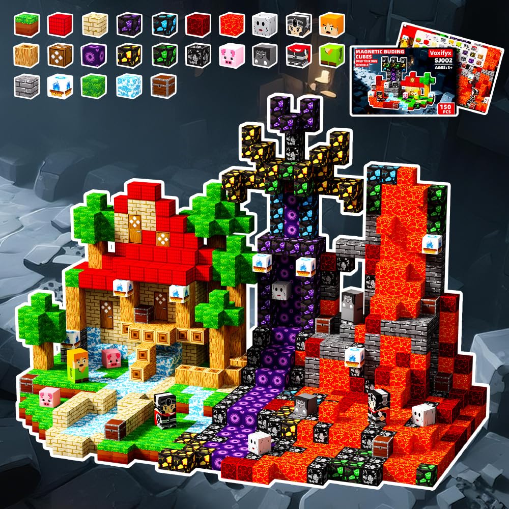 Voxifyx 150Pcs Magnetic Building Blocks Set – STEM Toy for Toddlers & Kids