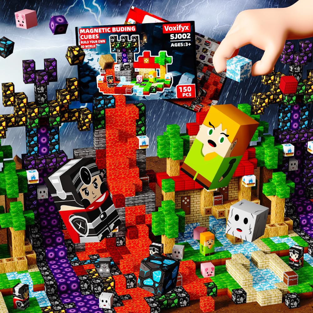 Voxifyx 150Pcs Magnetic Building Blocks Set – STEM Toy for Toddlers & Kids