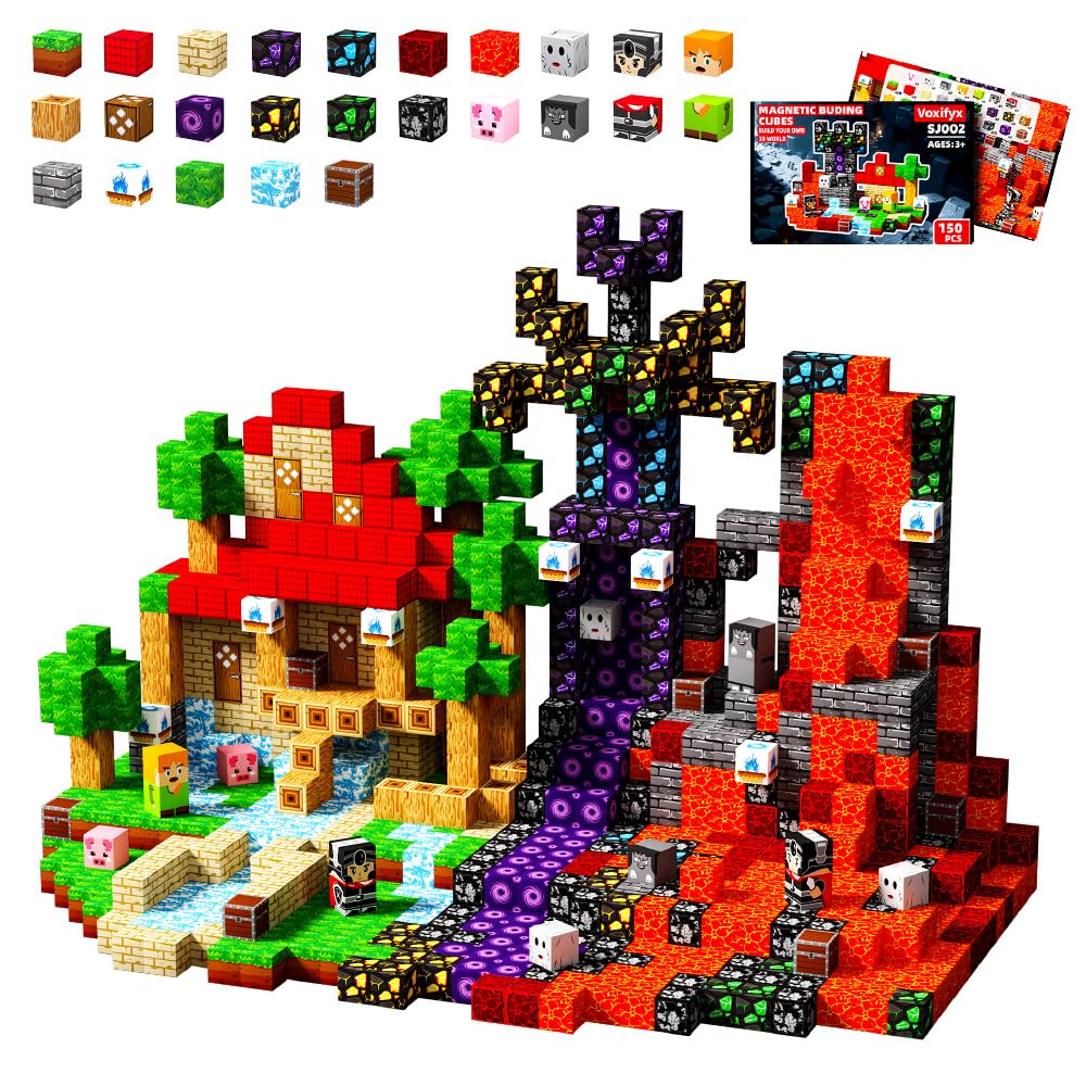 Voxifyx 150Pcs Magnetic Building Blocks Set – STEM Toy for Toddlers & Kids