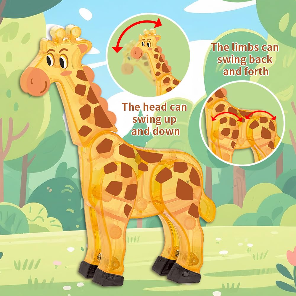 Voxifyx Magnetic Tiles Set Grassland Animals – STEM Building Toys for Kids 5-7