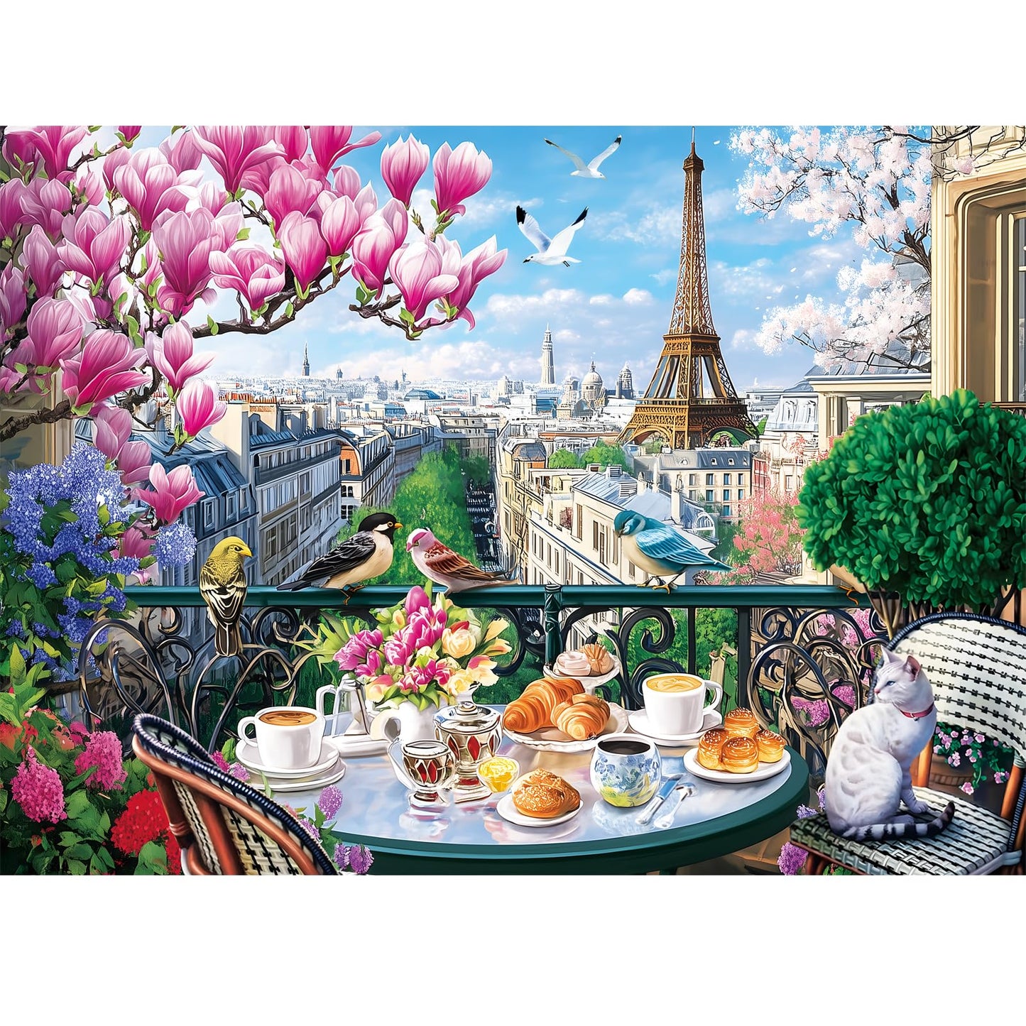 VoYouTwo 500-Piece Brunch in Paris Puzzle | Eco-Friendly Eiffel Tower Jigsaw