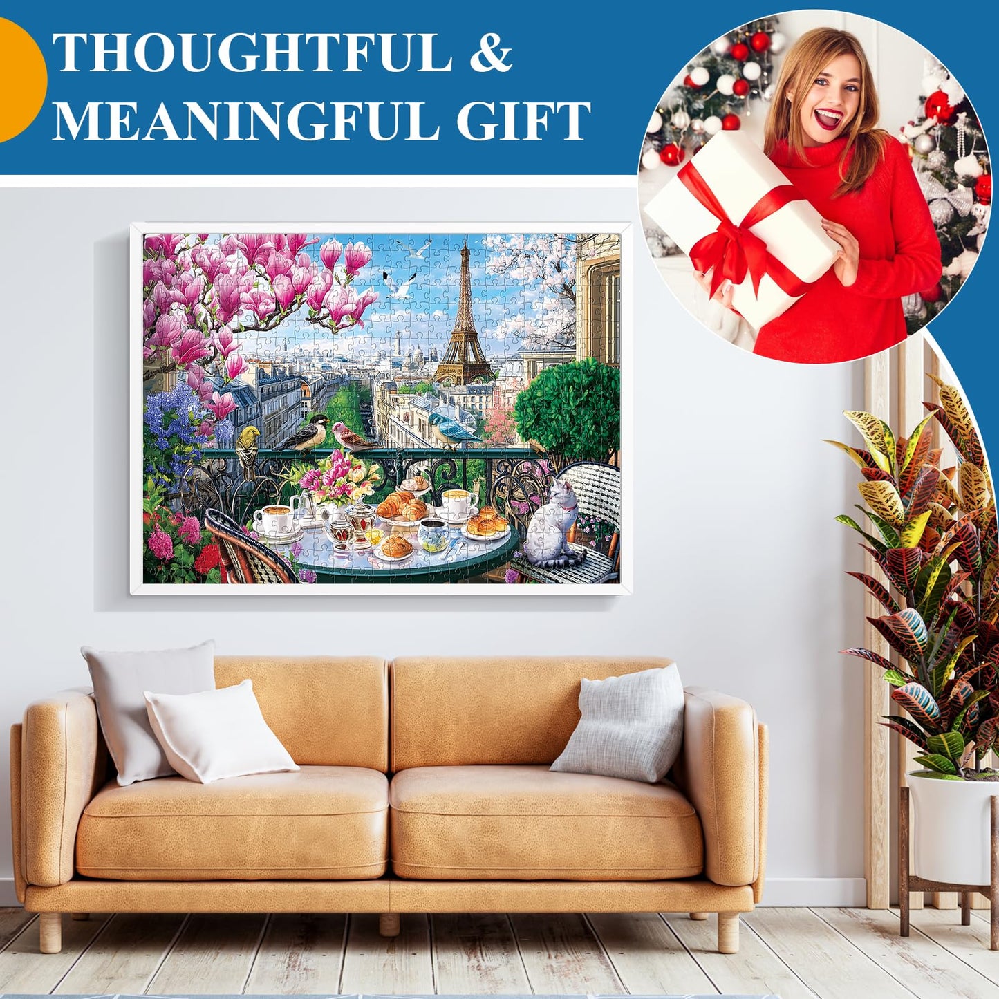 VoYouTwo 500-Piece Brunch in Paris Puzzle | Eco-Friendly Eiffel Tower Jigsaw