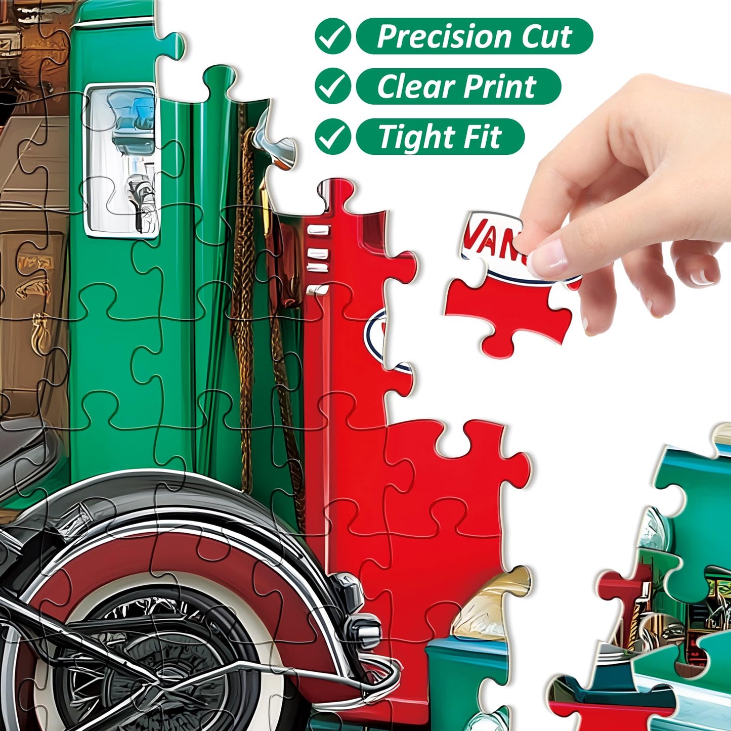 VoYouTwo 500-Piece Antique Garage Puzzle for Adults – Retro Car Jigsaw, 20.5 x 15 in