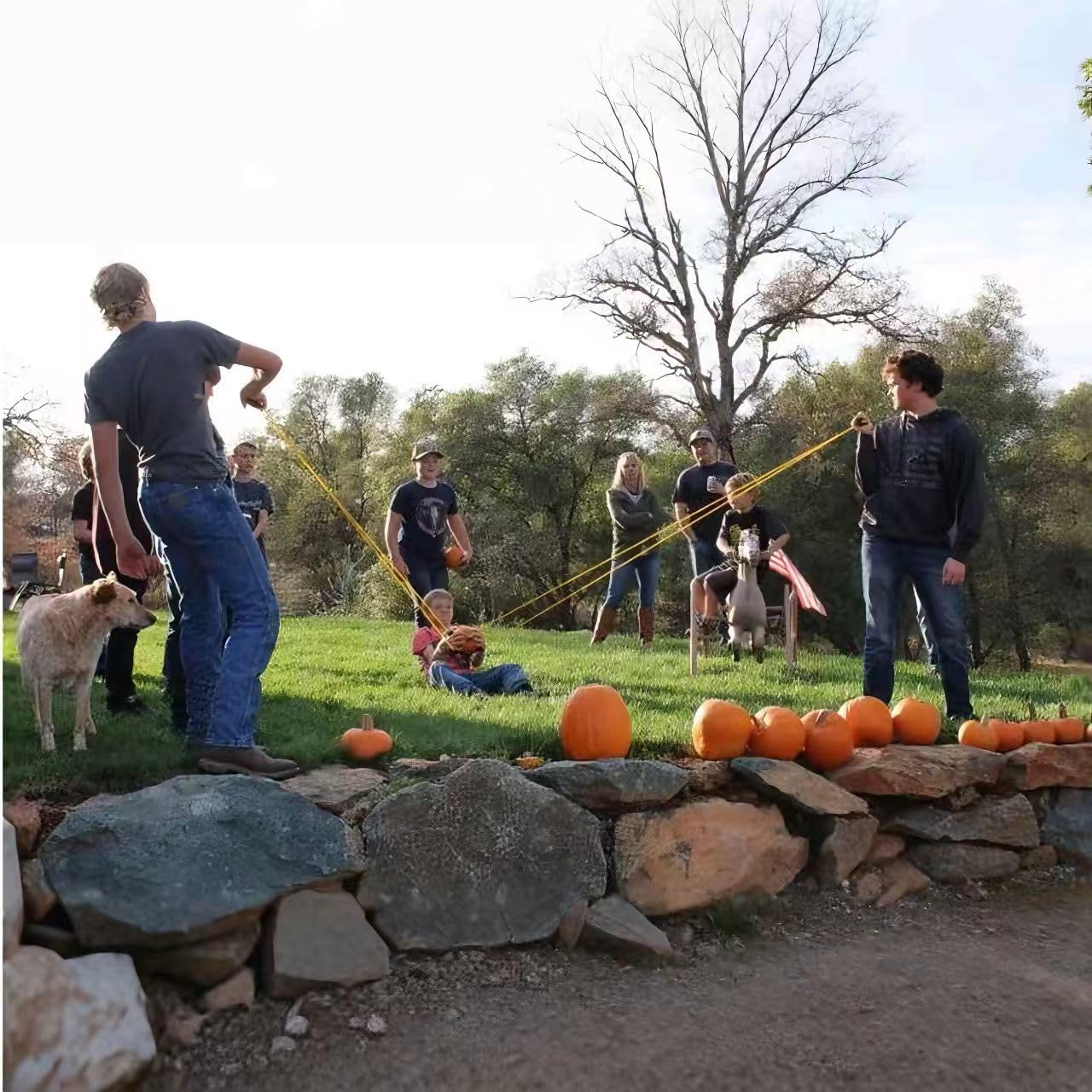 VOZKOM Water Balloon Slingshot Launcher – 500-Yard Backyard Catapult for Adults