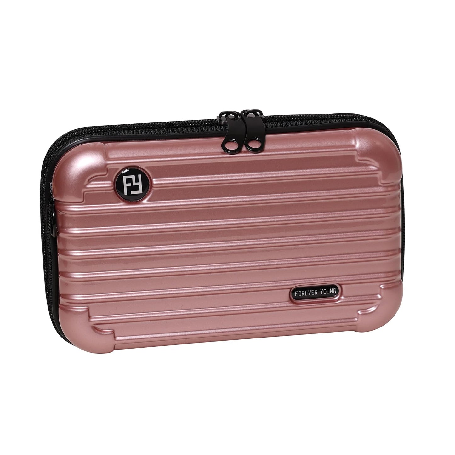 VPH Mini Chinese Mahjong Travel Set — 144 Tiles, Case & Wool Mat, Water Pink