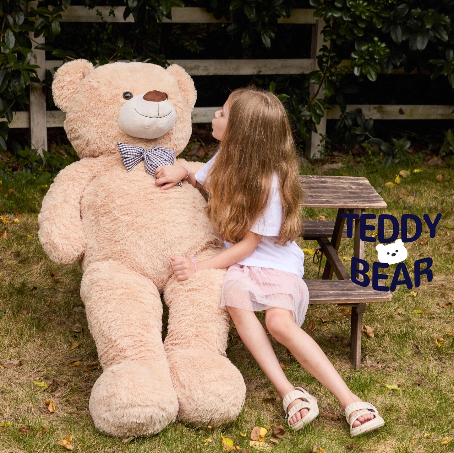 Vposyako 47-Inch Giant Teddy Bear | Light Brown Plush Life-Size Gift