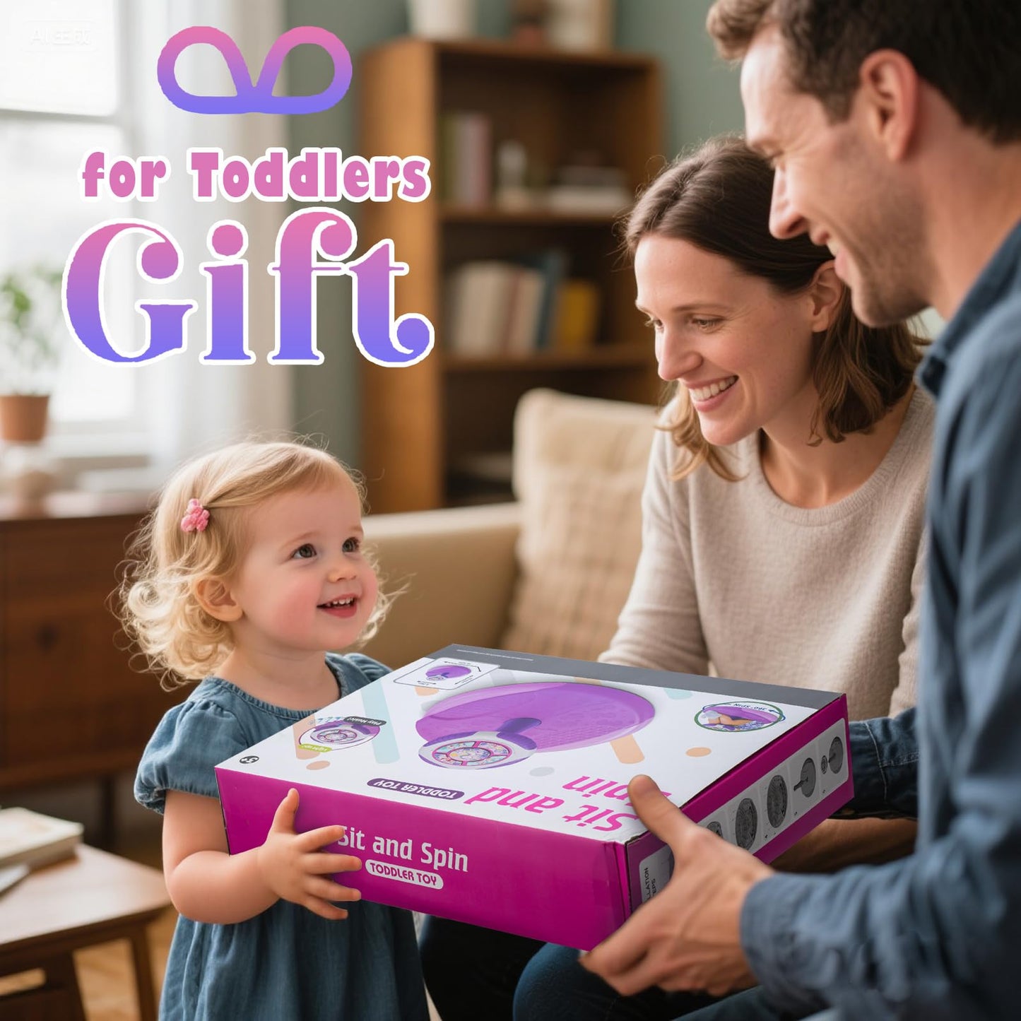 VROGTIK Sit and Spin Toy for Toddlers 1-3 | 360° Spin, LED Lights & Music