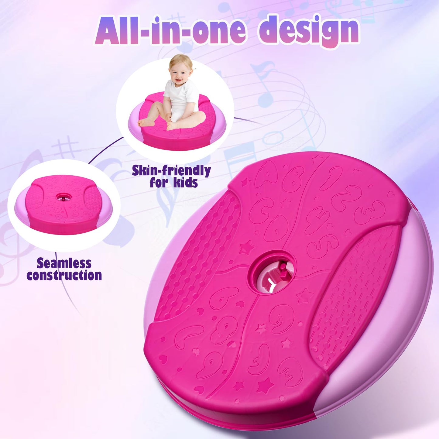 VROGTIK Sit and Spin Toy for Toddlers 1-3 | 360° Spin, LED Lights & Music