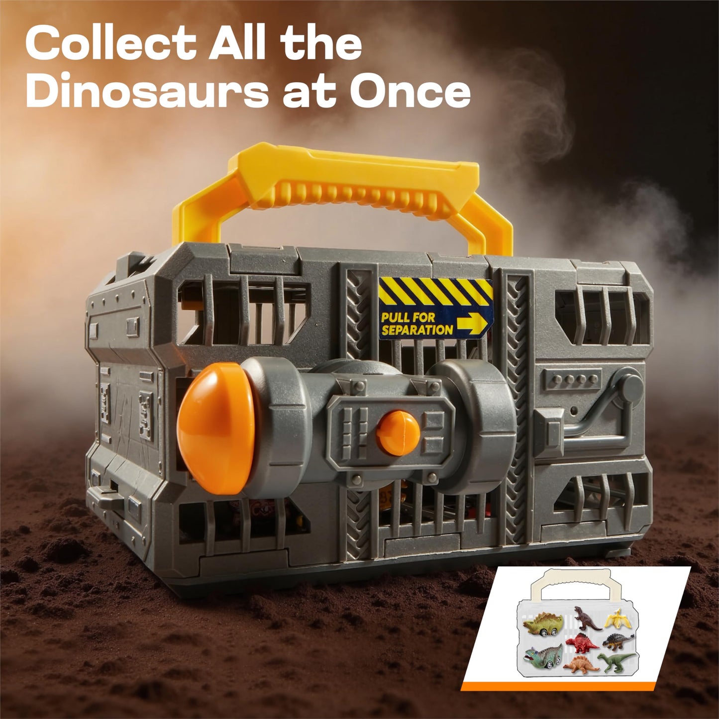 Vroomix JOVA 9-in-1 Dinosaur Transport Truck for Kids 3-5 | 2 Cars, 6 Figures, Launcher