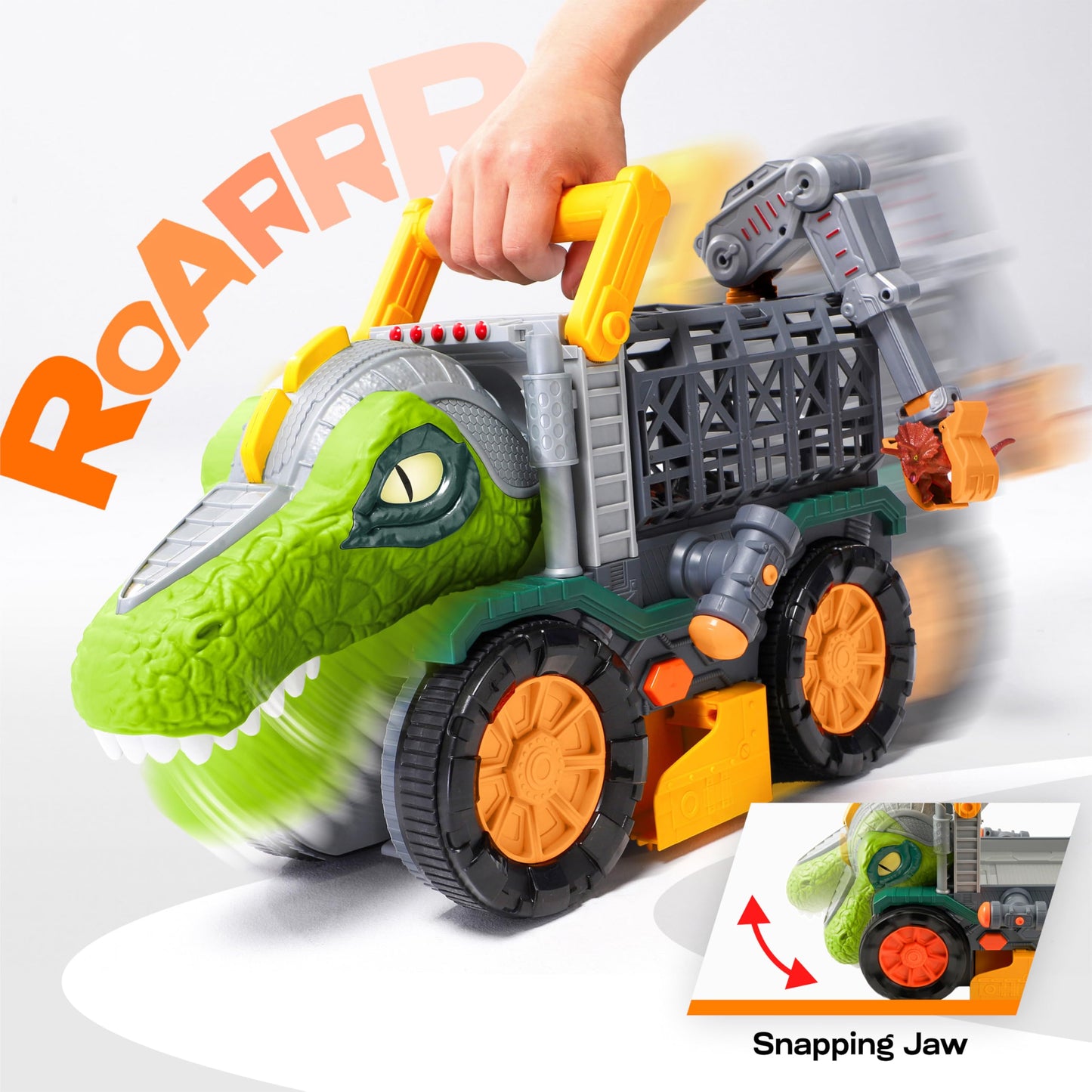 Vroomix JOVA Dinosaur Monster Truck – Extra-Large Toy with Launcher, Crane & Tunnel