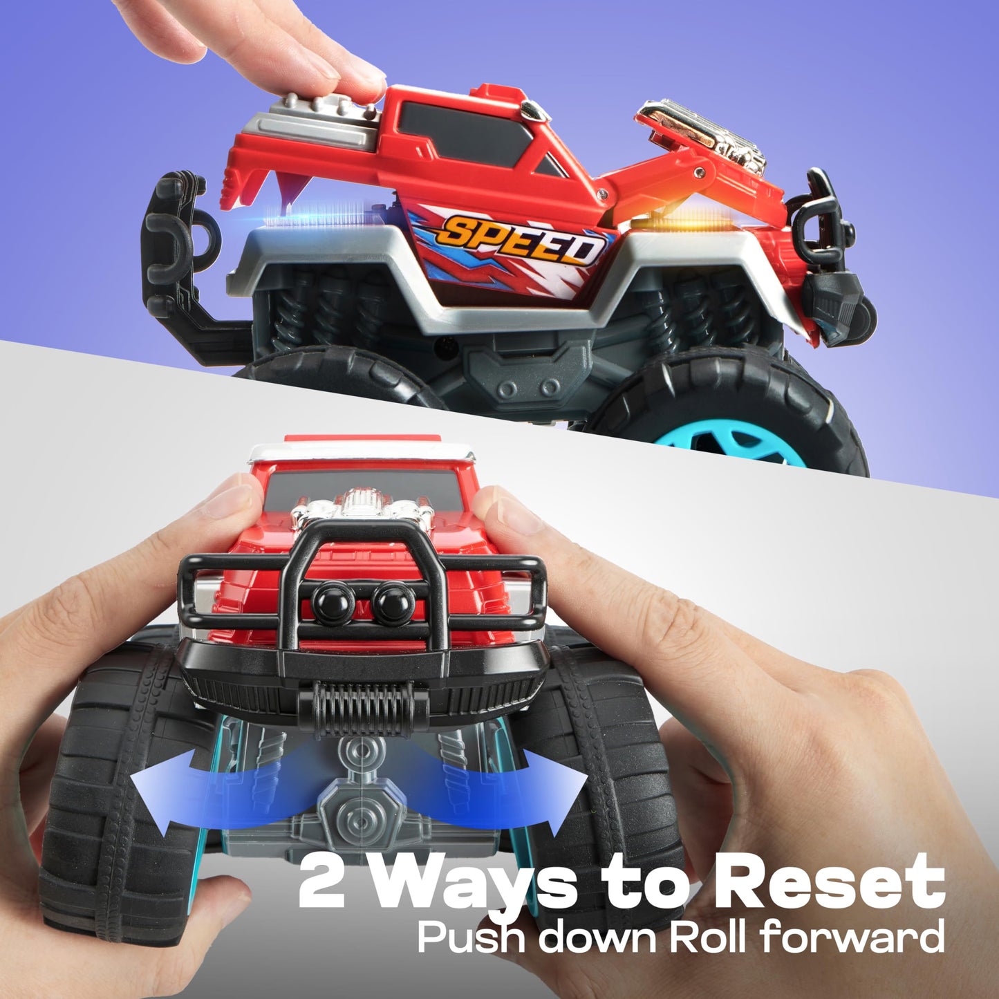 Jova Vroomix 2-Pack Smash & Bump Monster Trucks | Crash Sounds & Flashing Lights for Toddlers 3–7 | Gift-Ready