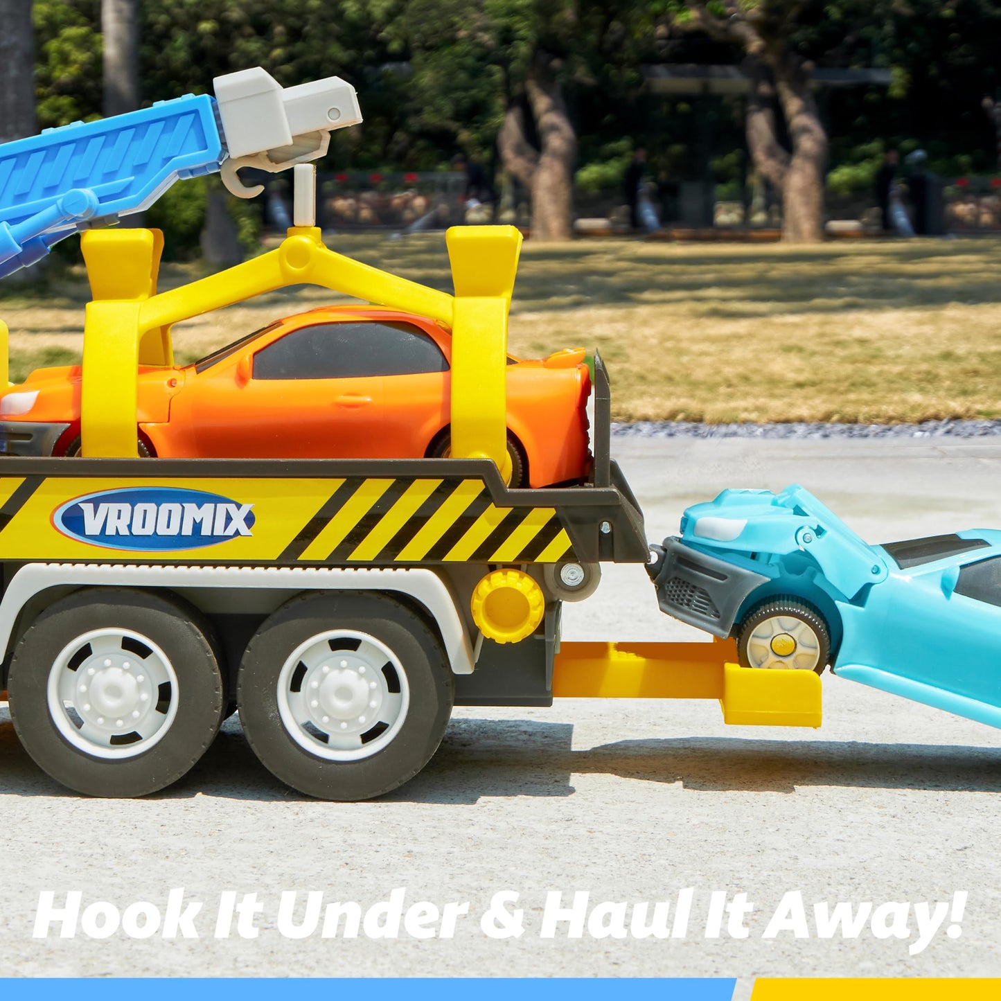 Vroomix JOVA Tow Truck Toys for Kids | Crane, Lights & Sounds | Gift for Ages 3-7