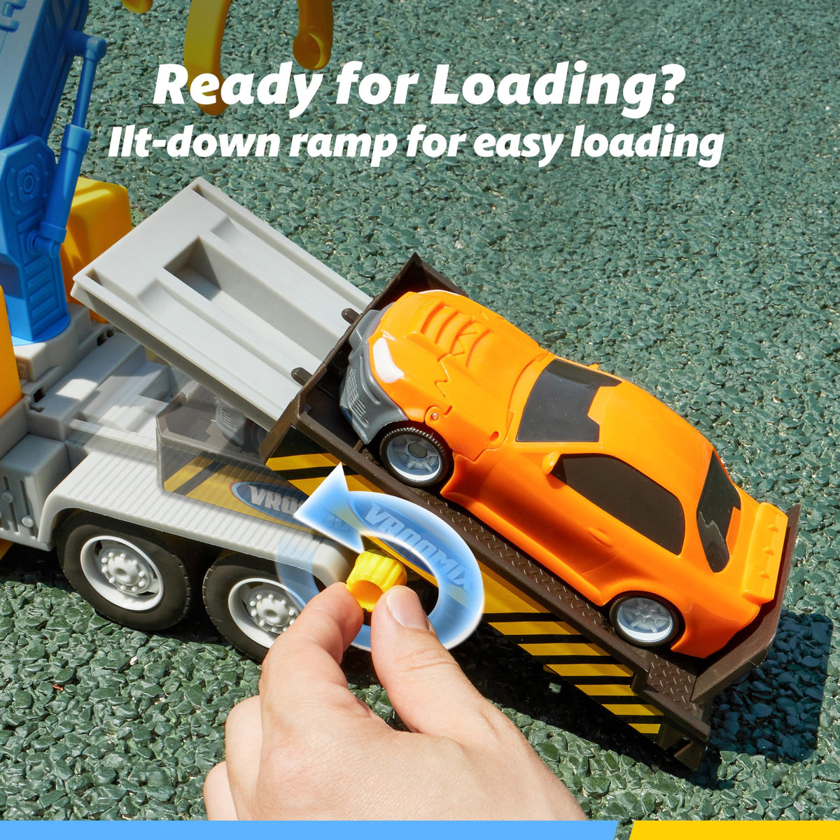Vroomix JOVA Tow Truck Toys for Kids | Crane, Lights & Sounds | Gift for Ages 3-7