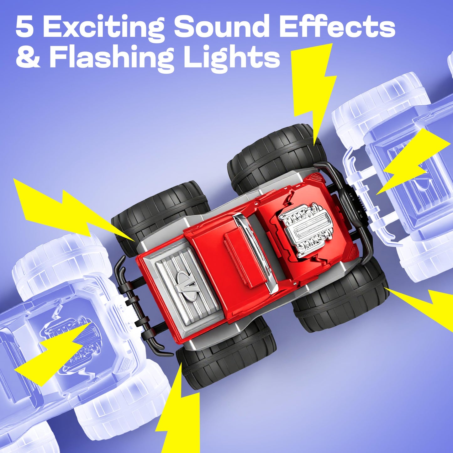 Jova Vroomix 2-Pack Smash & Bump Monster Trucks | Crash Sounds & Flashing Lights for Toddlers 3–7 | Gift-Ready