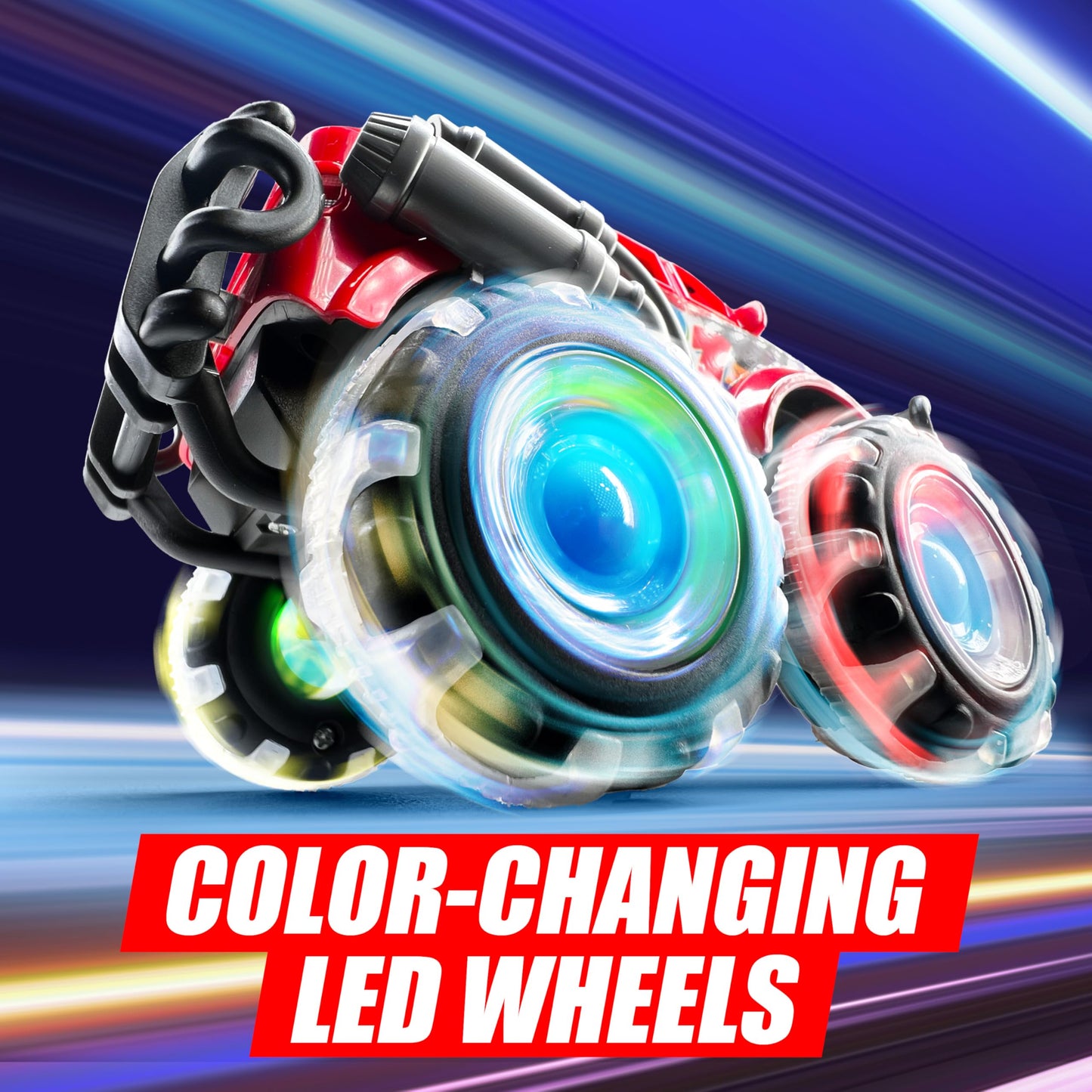 Vroomix GlowRover 3Pack Monster Trucks – LED Wheel Light-Up Toys for Toddlers