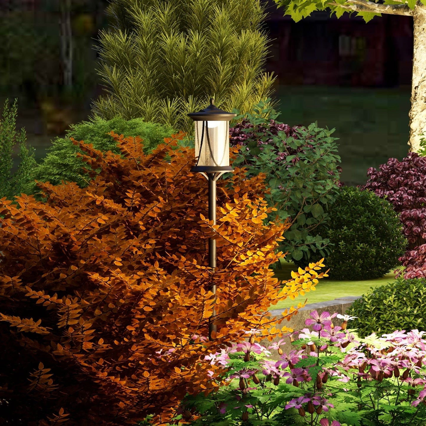 Outsunny 1.3 M LED Outdoor Street Light, Waterproof IP44, Cool White