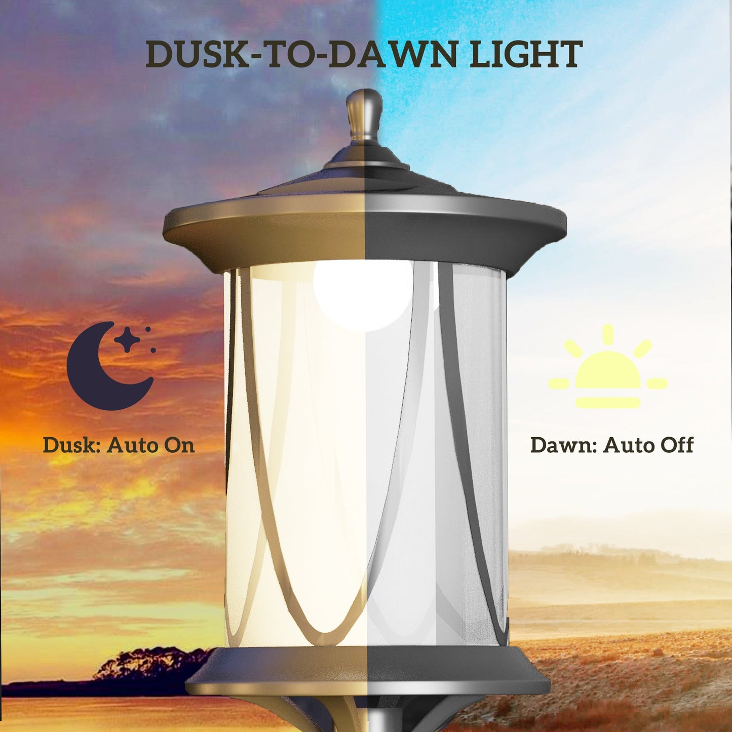 Outsunny 1.3 M LED Outdoor Street Light, Waterproof IP44, Cool White