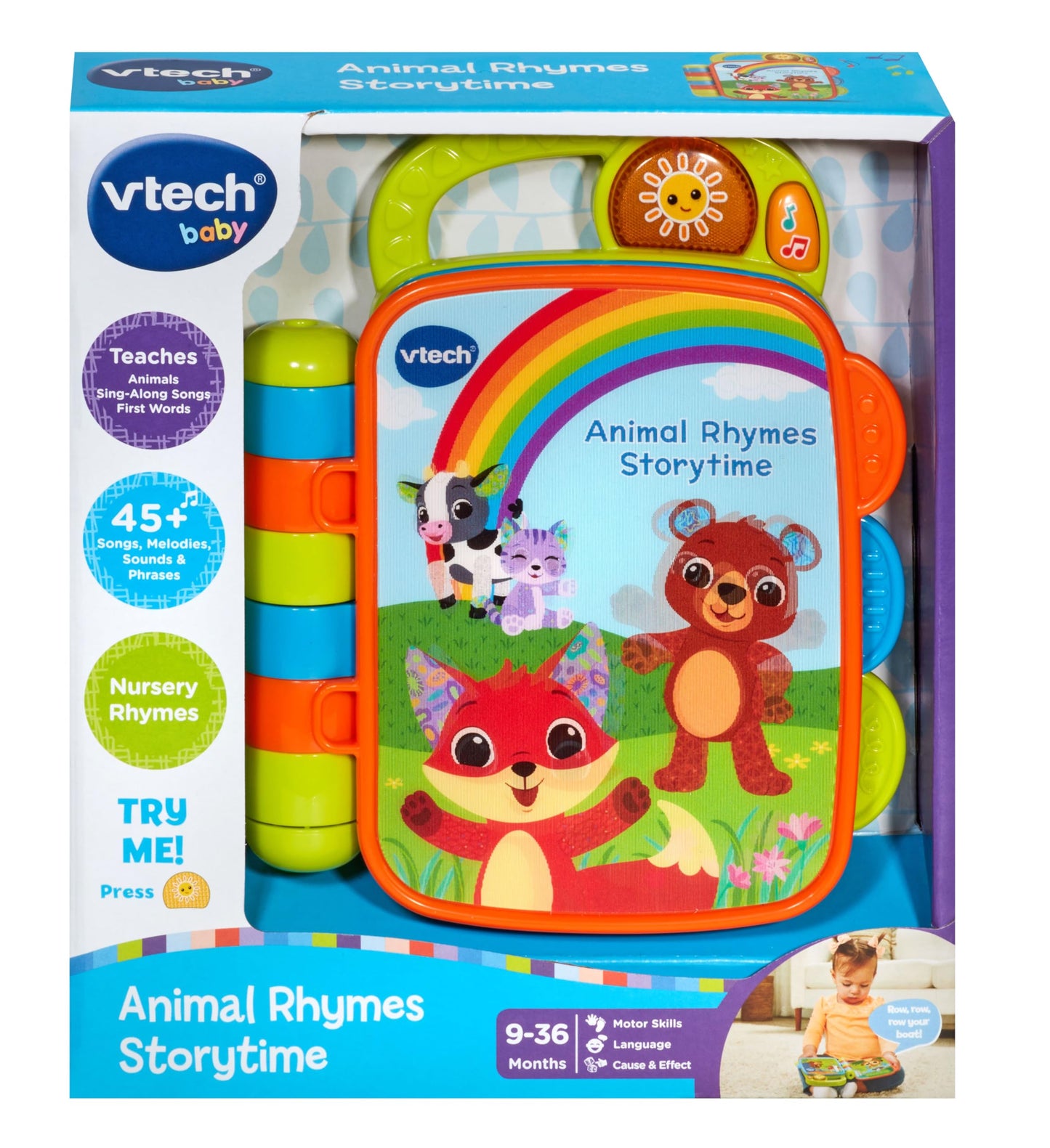 VTech Baby Animal Rhymes Storytime: Interactive 6-Page Wipe-Clean Book with Songs
