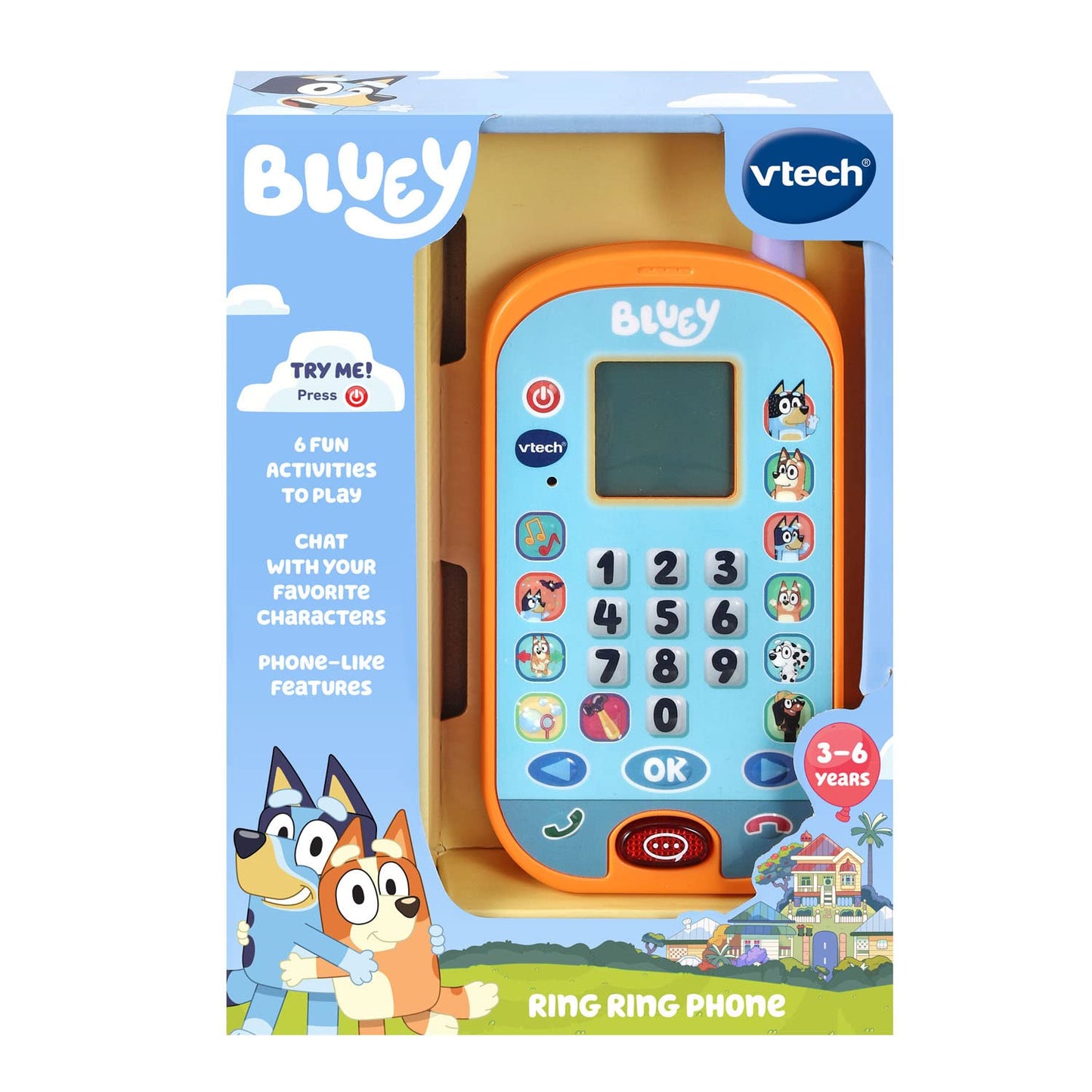 VTech Bluey Ring Ring Phone – Interactive Pretend Play Toy for Kids 3–6