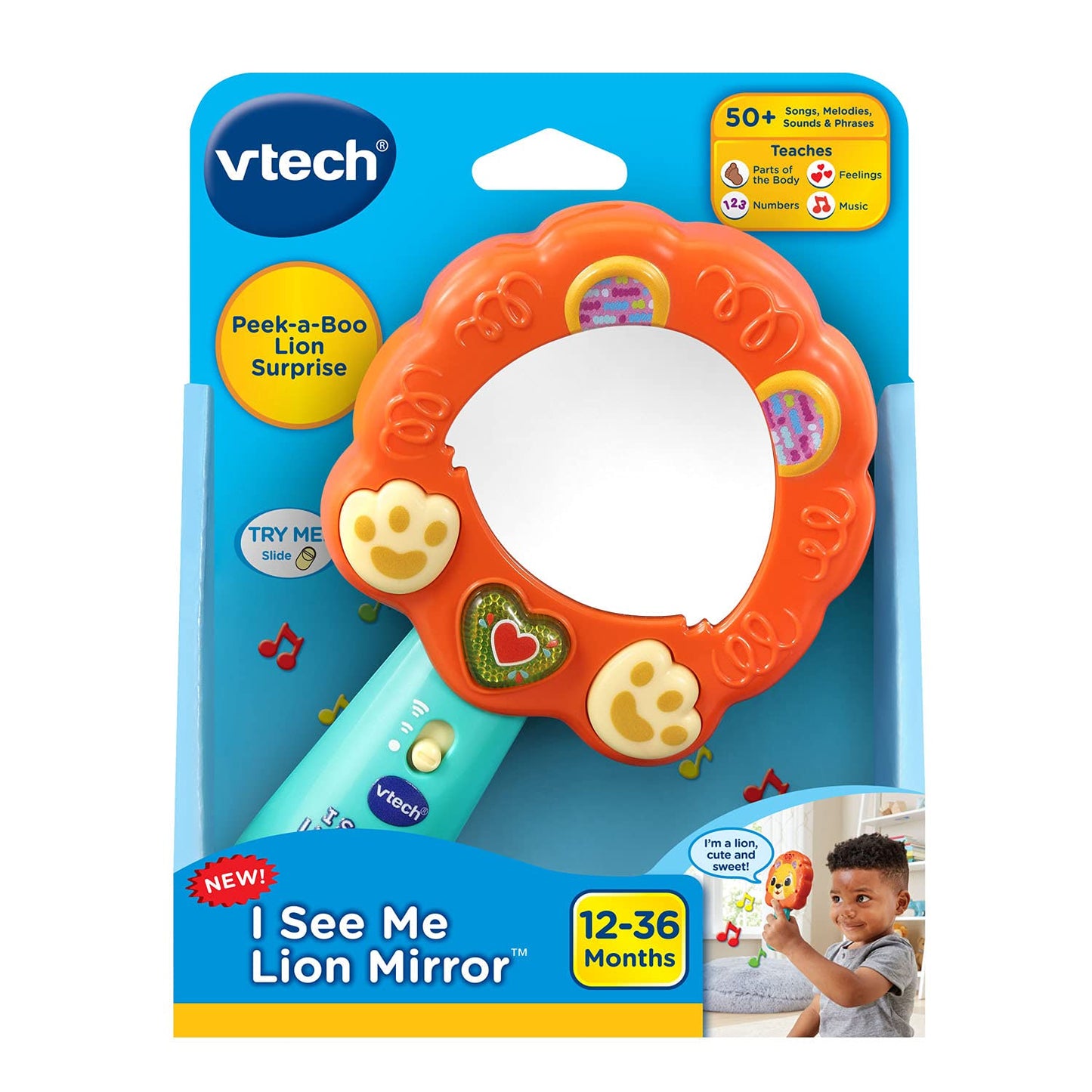 VTech I See Me Lion Mirror – Interactive Baby Mirror with Light-Up Heart & Songs