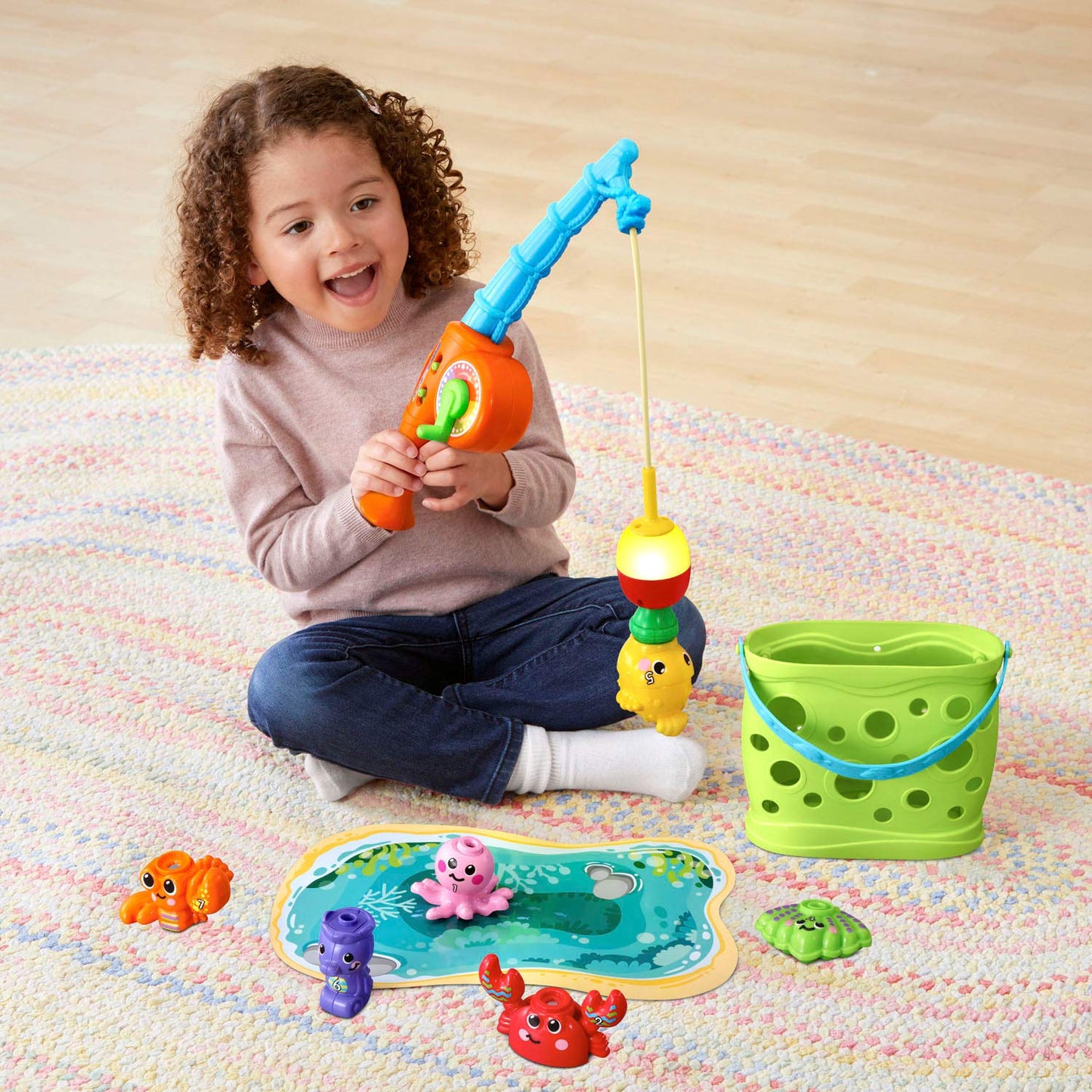 VTech Jiggle and Giggle Fishing Set — Magnetic Bobber Learning Toy for Ages 2–5