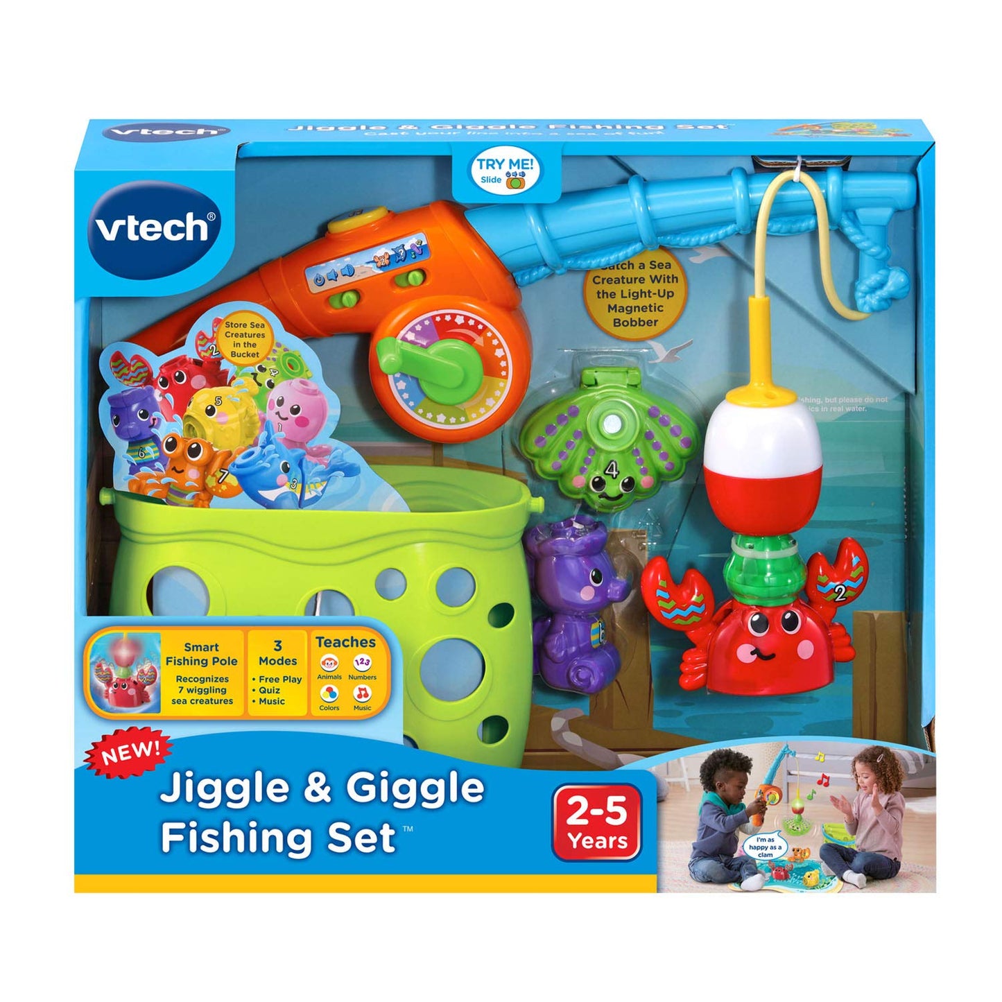 VTech Jiggle and Giggle Fishing Set — Magnetic Bobber Learning Toy for Ages 2–5