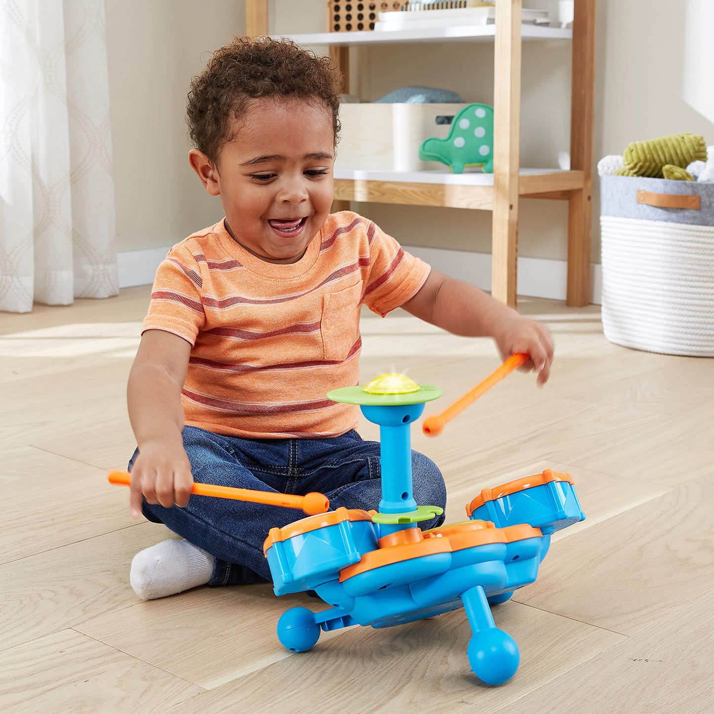 VTech KidiBeats Kids Drum Set, Orange | 4 Modes, LED Lights & Melodies