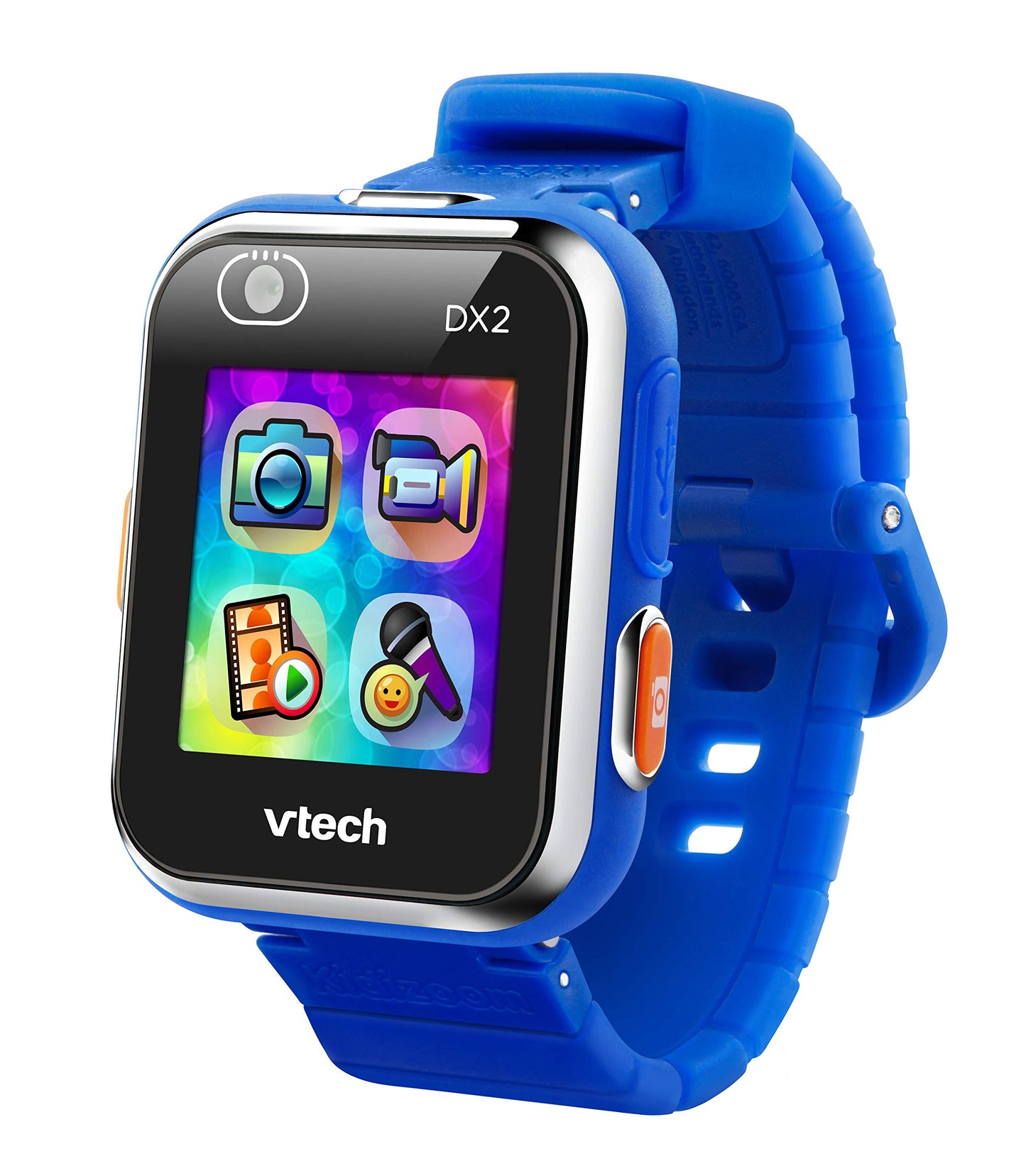 VTech KidiZoom Smartwatch DX2, Blue — Kid-Friendly Camera Watch with 55 Watch Faces and AR Monster Detector