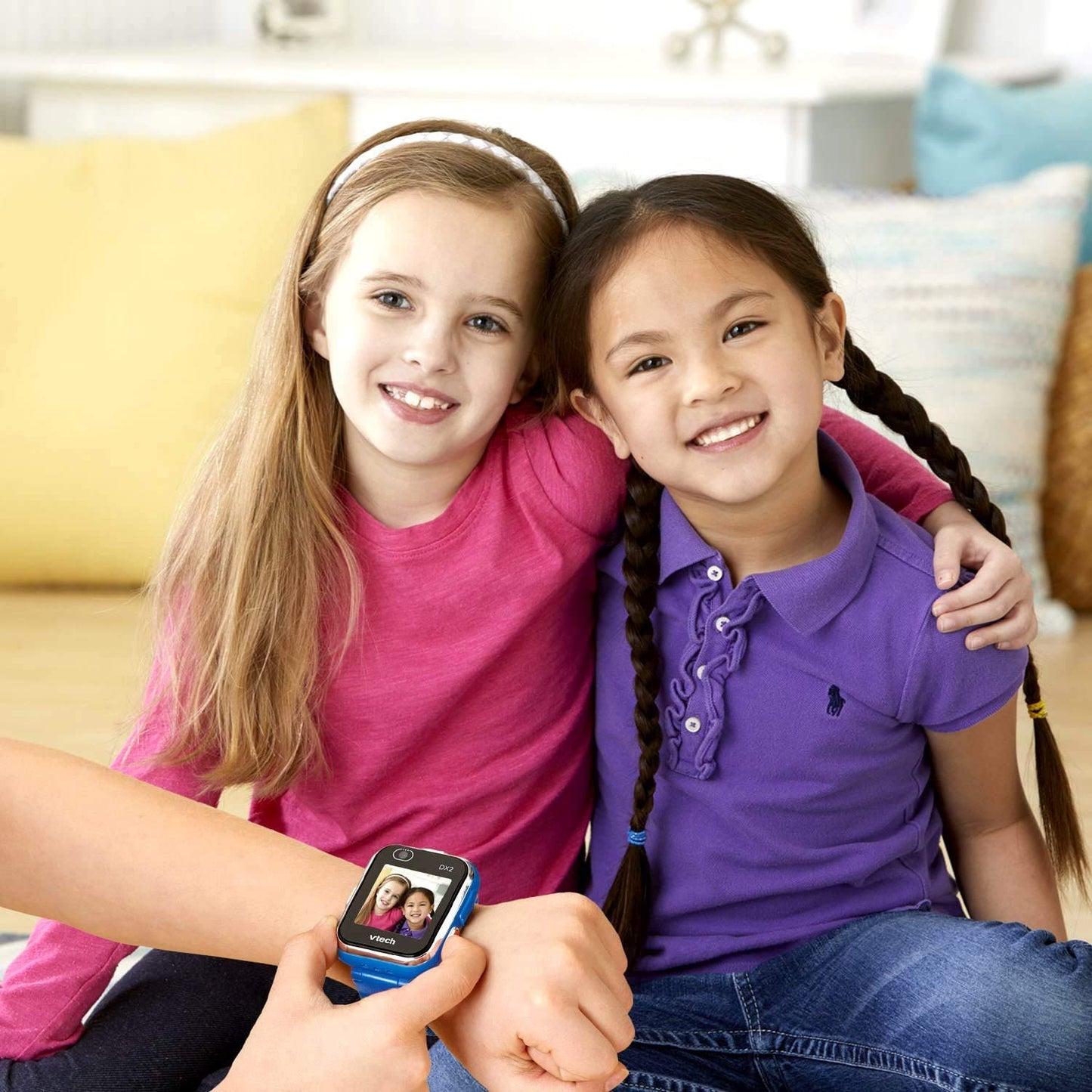 VTech KidiZoom Smartwatch DX2, Blue — Kid-Friendly Camera Watch with 55 Watch Faces and AR Monster Detector