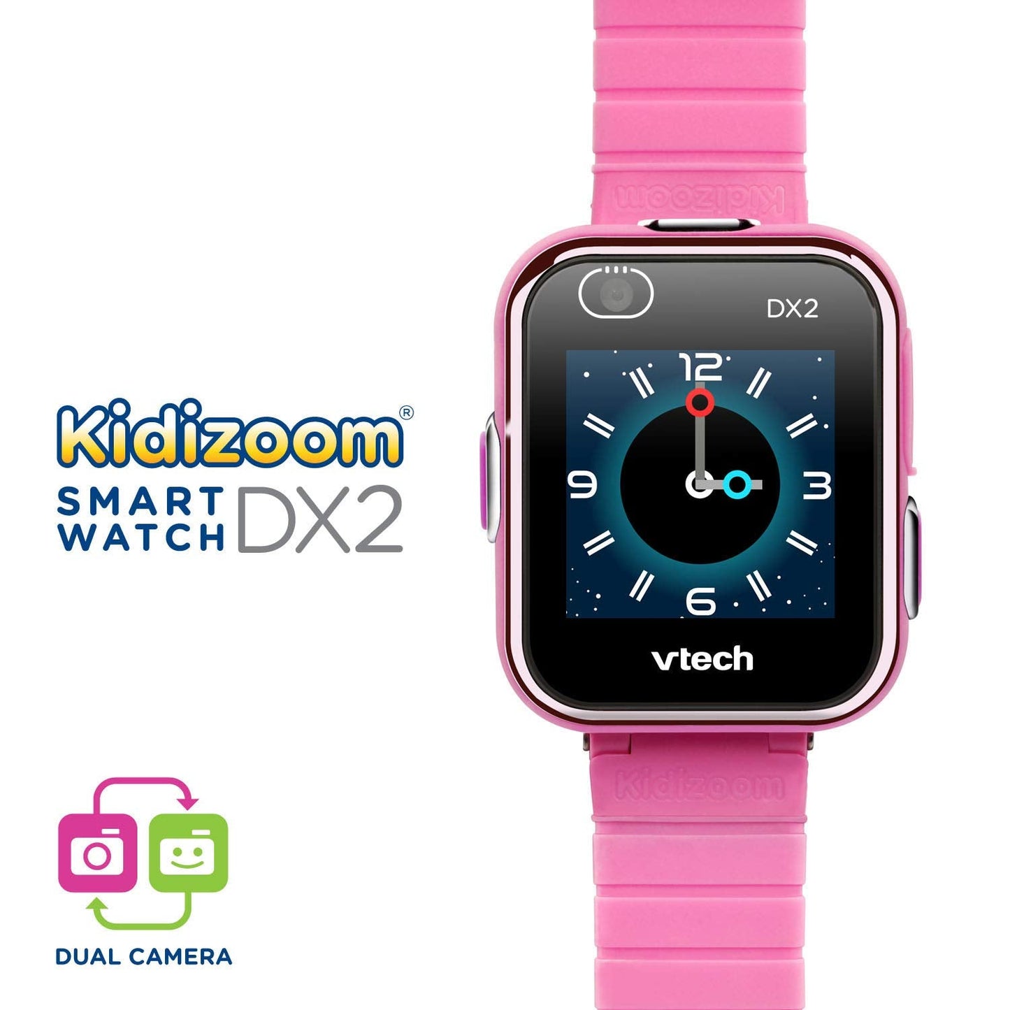 VTech KidiZoom Smartwatch DX2 – Pink Kid-Friendly Camera Watch with AR Monster Detector