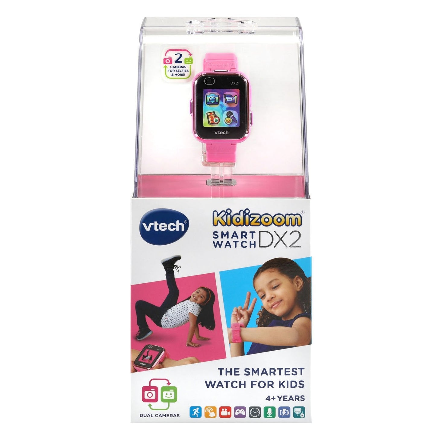 VTech KidiZoom Smartwatch DX2 – Pink Kid-Friendly Camera Watch with AR Monster Detector