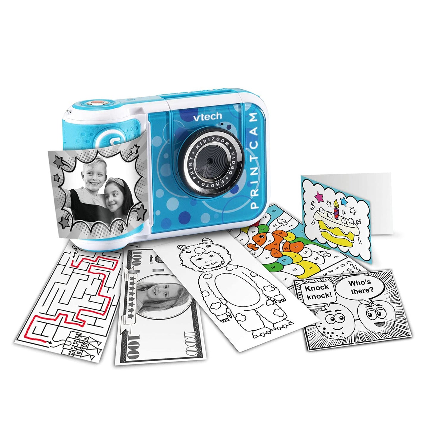 VTech KidiZoom PrintCam, Blue – Instant Photo Printing for Kids, Selfies & 110+ Templates
